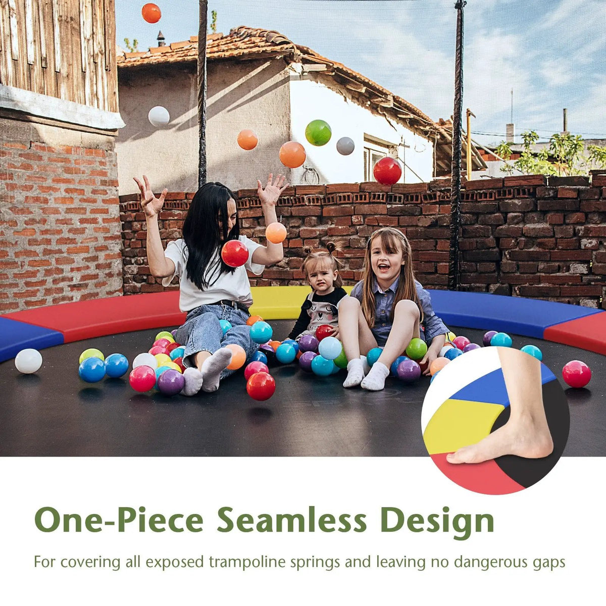 12 Feet Waterproof and Tear-Resistant Universal Trampoline Safety Pad Spring Cover by DirectDeals