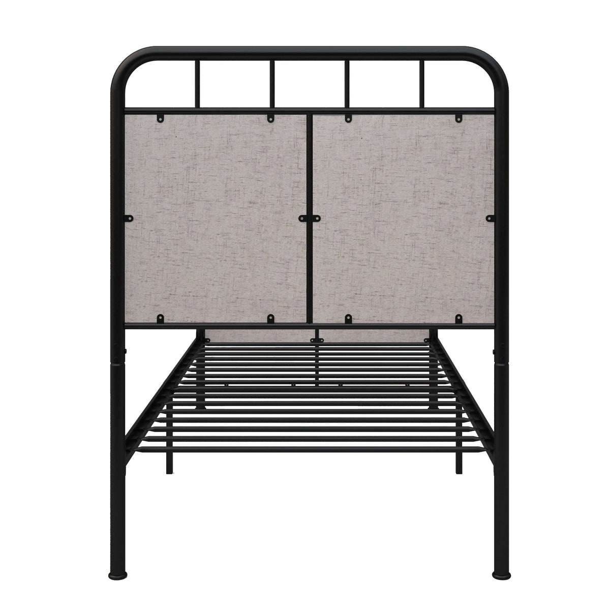 Twin Size Linen Upholstered Platform Metal Bed Frame, photo 7 of 13