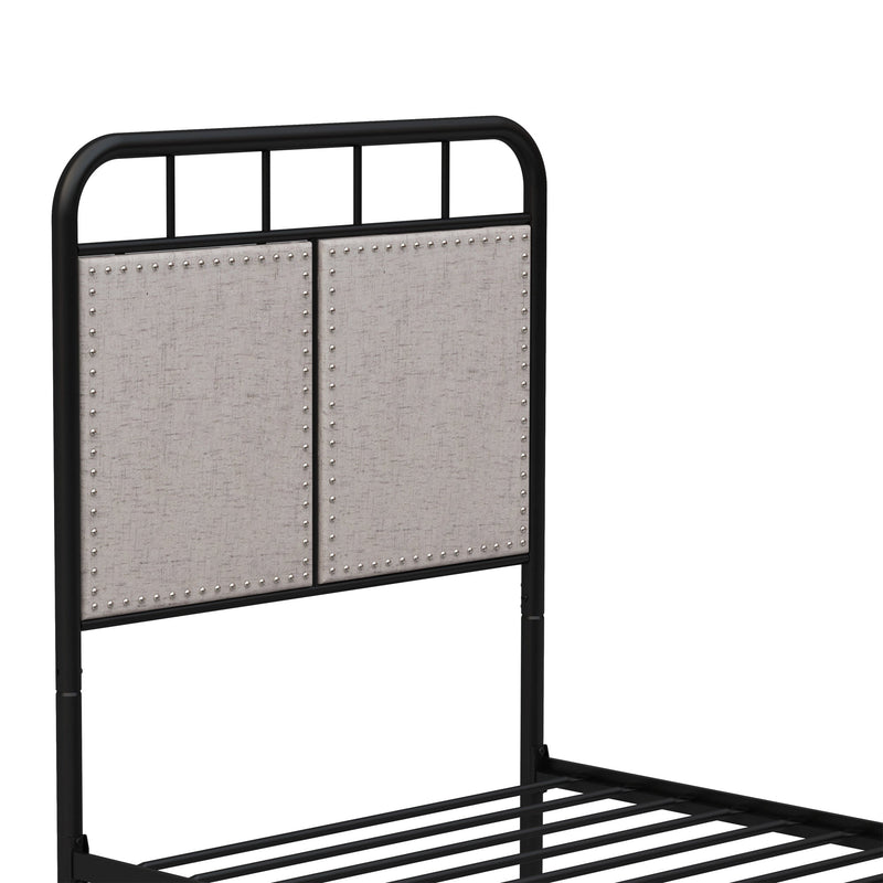 Twin Size Linen Upholstered Platform Metal Bed Frame, photo 8 of 13
