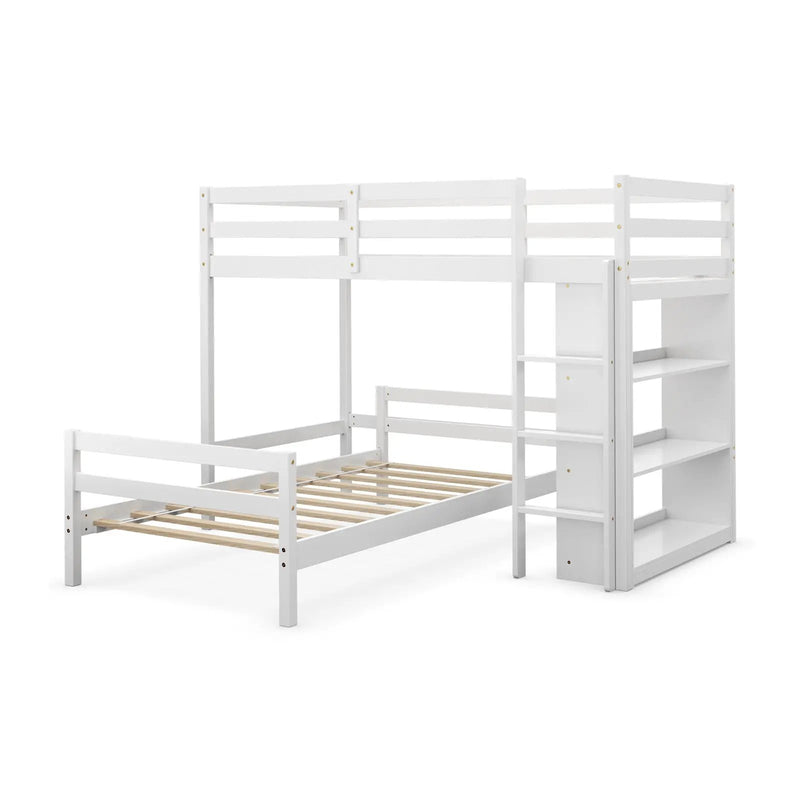 Twin Over Twin Loft Bunk Bed with Bookcase by DirectDeals