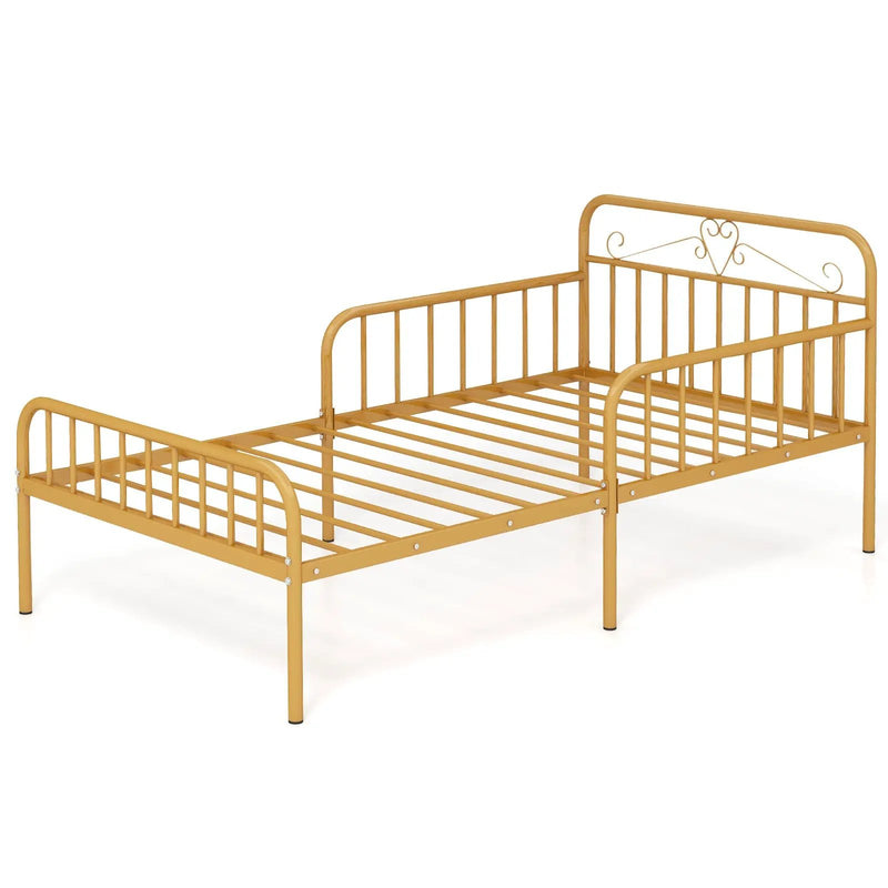Twin Size Bed Frame with Headboard and Safety Side Guardrails by DirectDeals