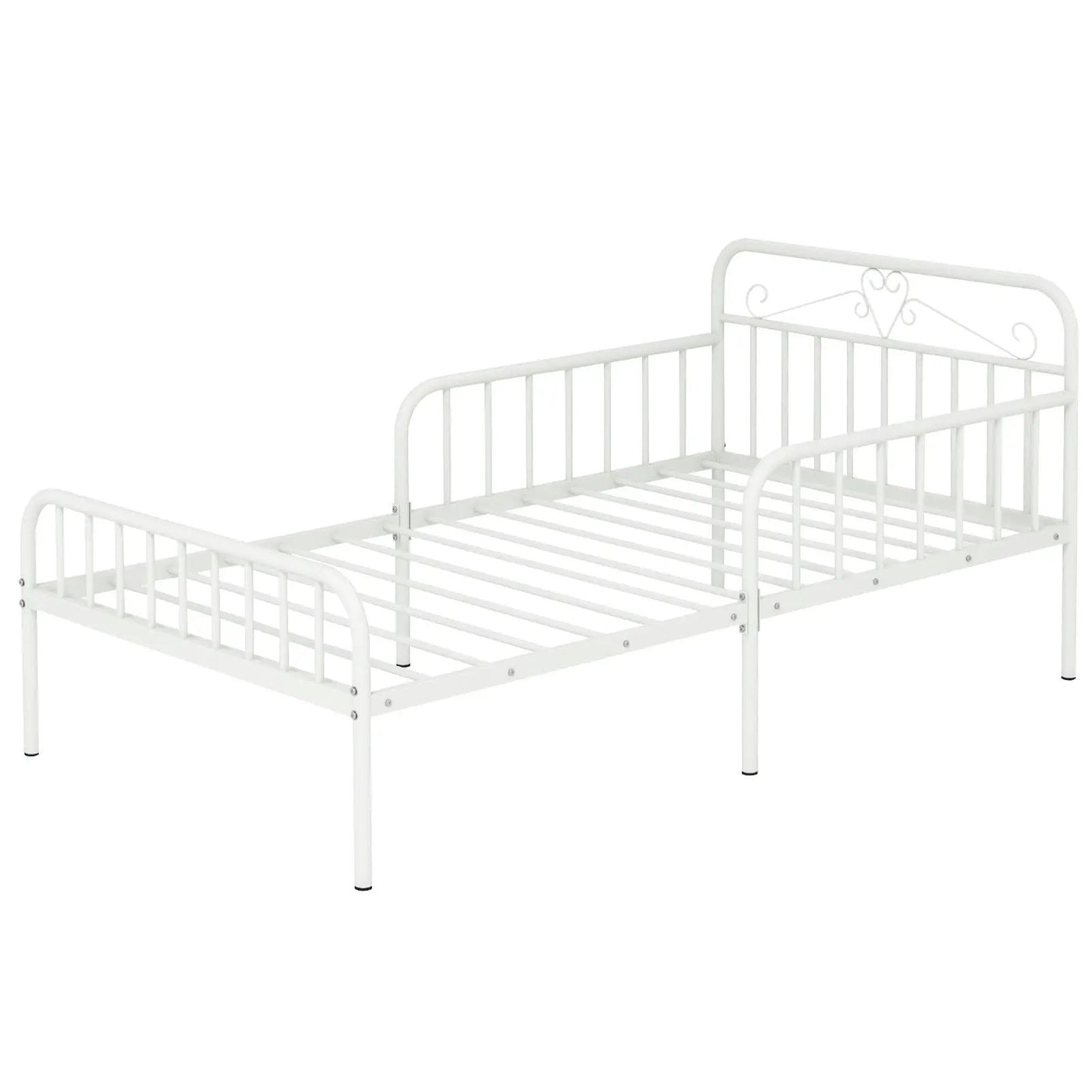 Twin Size Bed Frame with Headboard and Safety Side Guardrails by DirectDeals