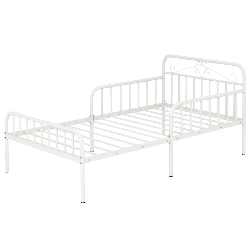 Twin Size Bed Frame with Headboard and Safety Side Guardrails by DirectDeals