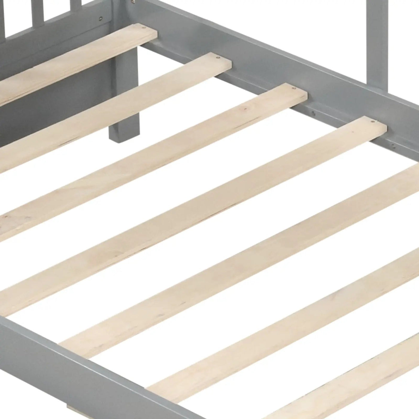 Twin Size House Bed with 2 Storage Drawers and Fence Guardrails by DirectDeals
