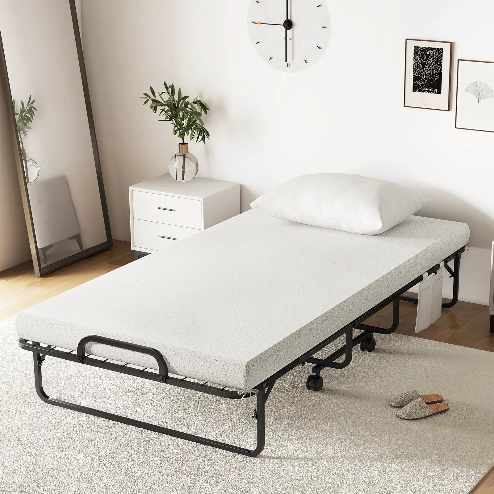 Folding Guest Bed with Memory Foam Mattress and Pillow by DirectDeals