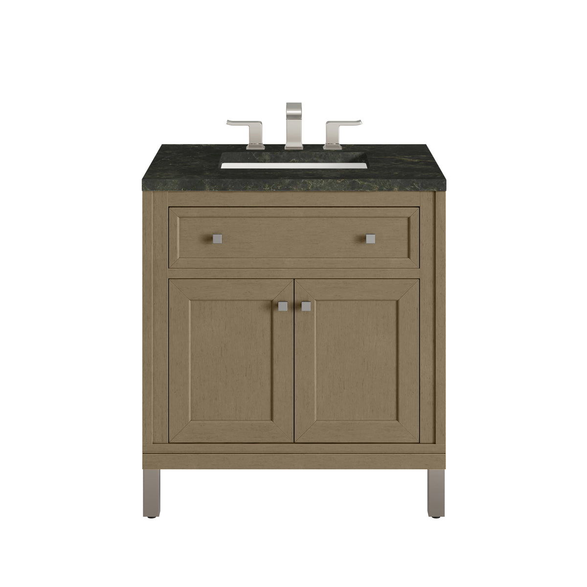 James Martin Chicago 30" Single Bathroom Vanity, Walnut Whisper with Phantome countertop