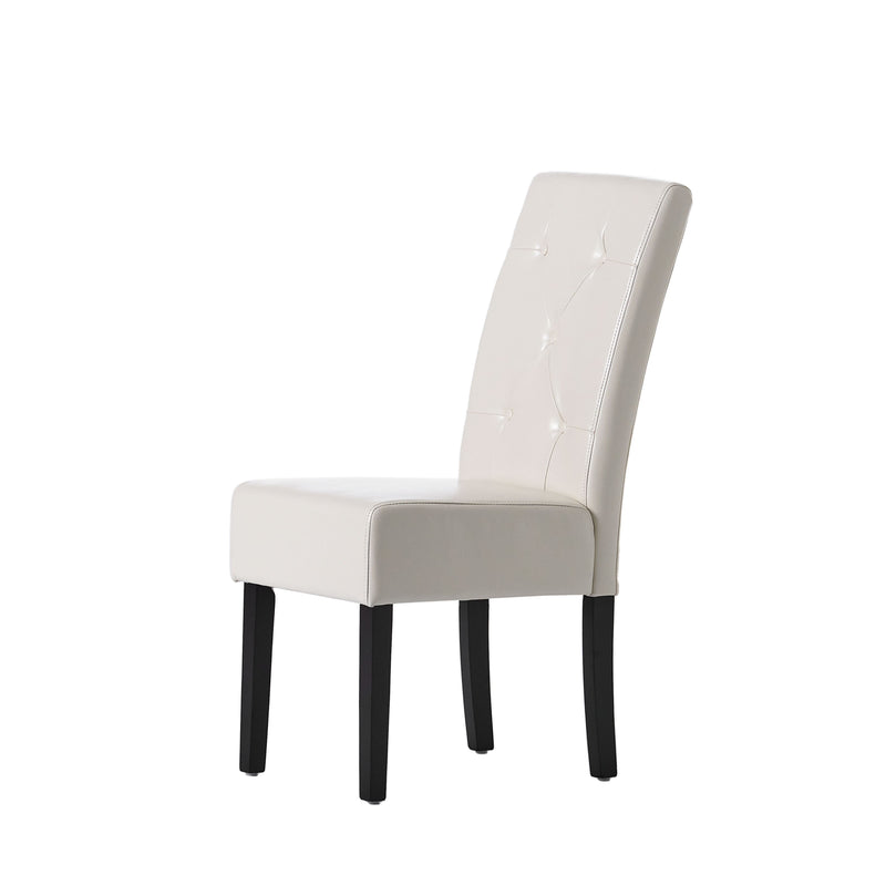 Carter 5-Tuft KD Dining Chair with Bonded Leather - Ivory, photo 7 of 10