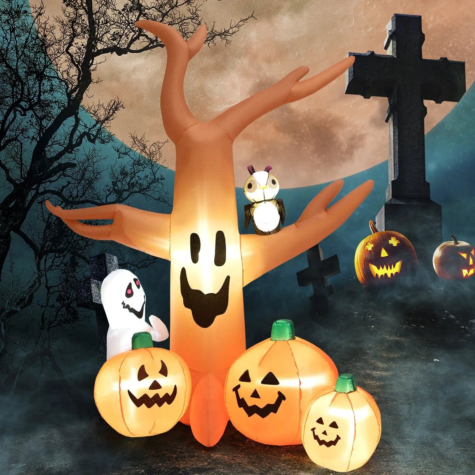 8 Feet Halloween Inflatable Dead Tree with LED Lights by DirectDeals