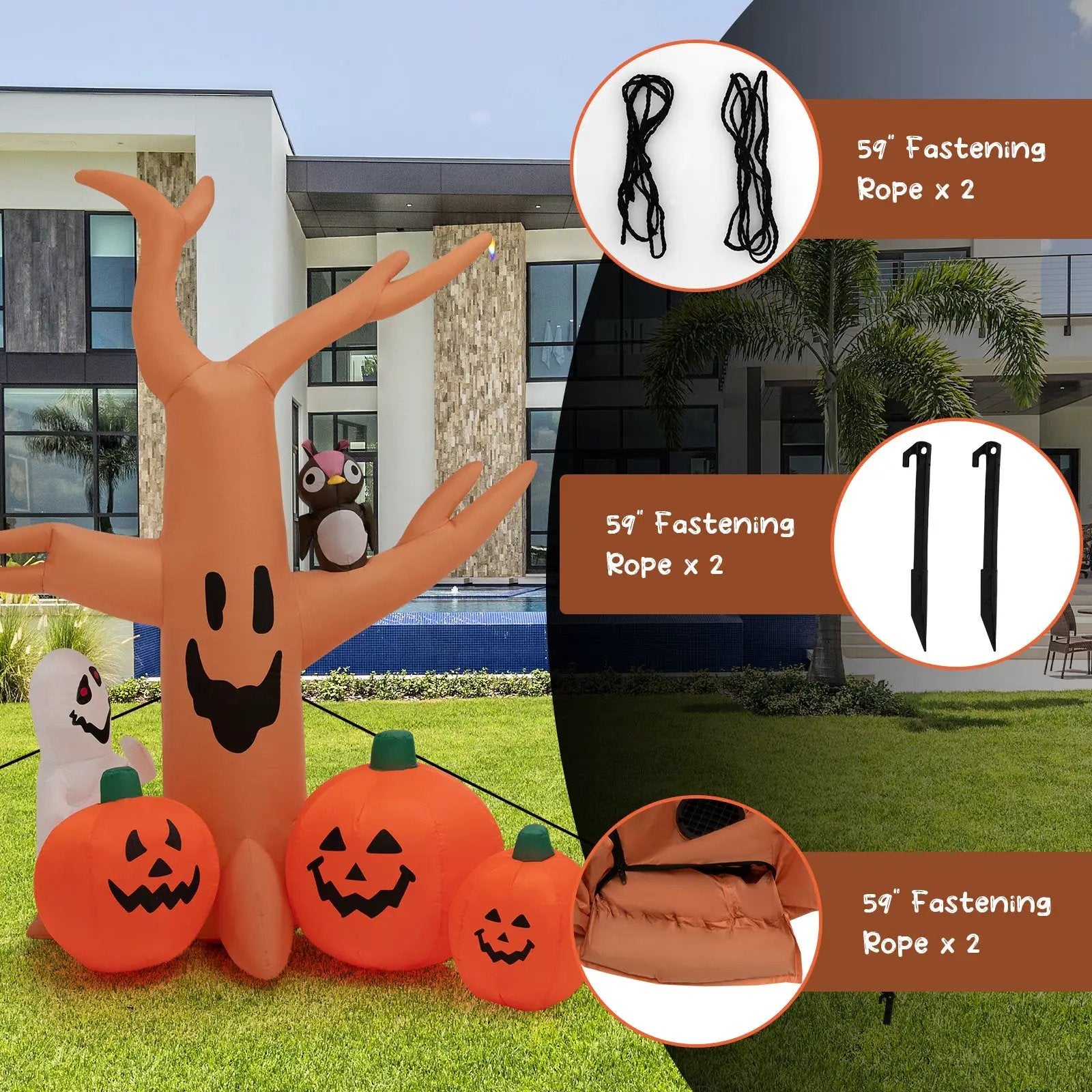 8 Feet Halloween Inflatable Dead Tree with LED Lights by DirectDeals