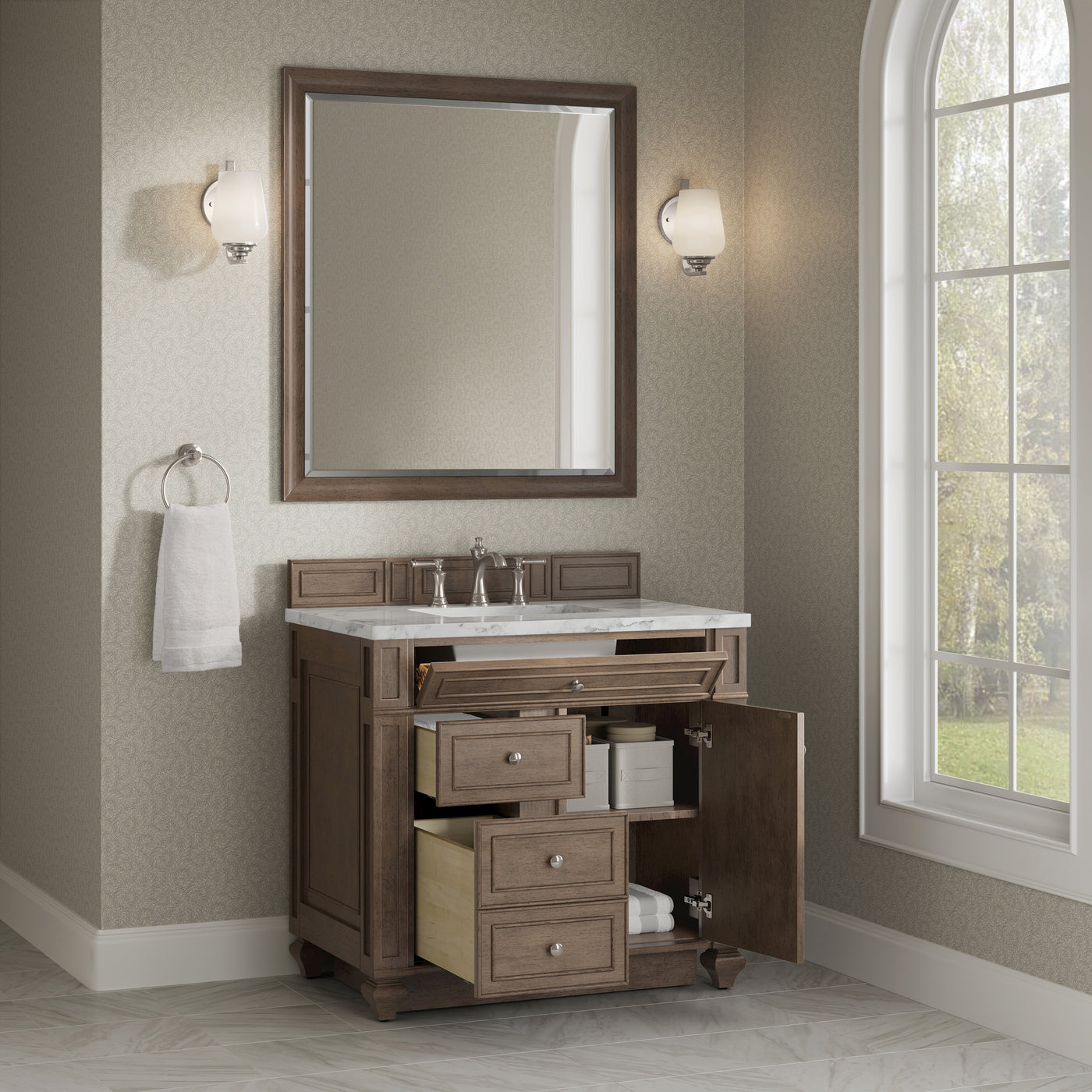 James Martin Bristol 36" Single Bathroom Vanity, Whitewashed Walnut, view 33