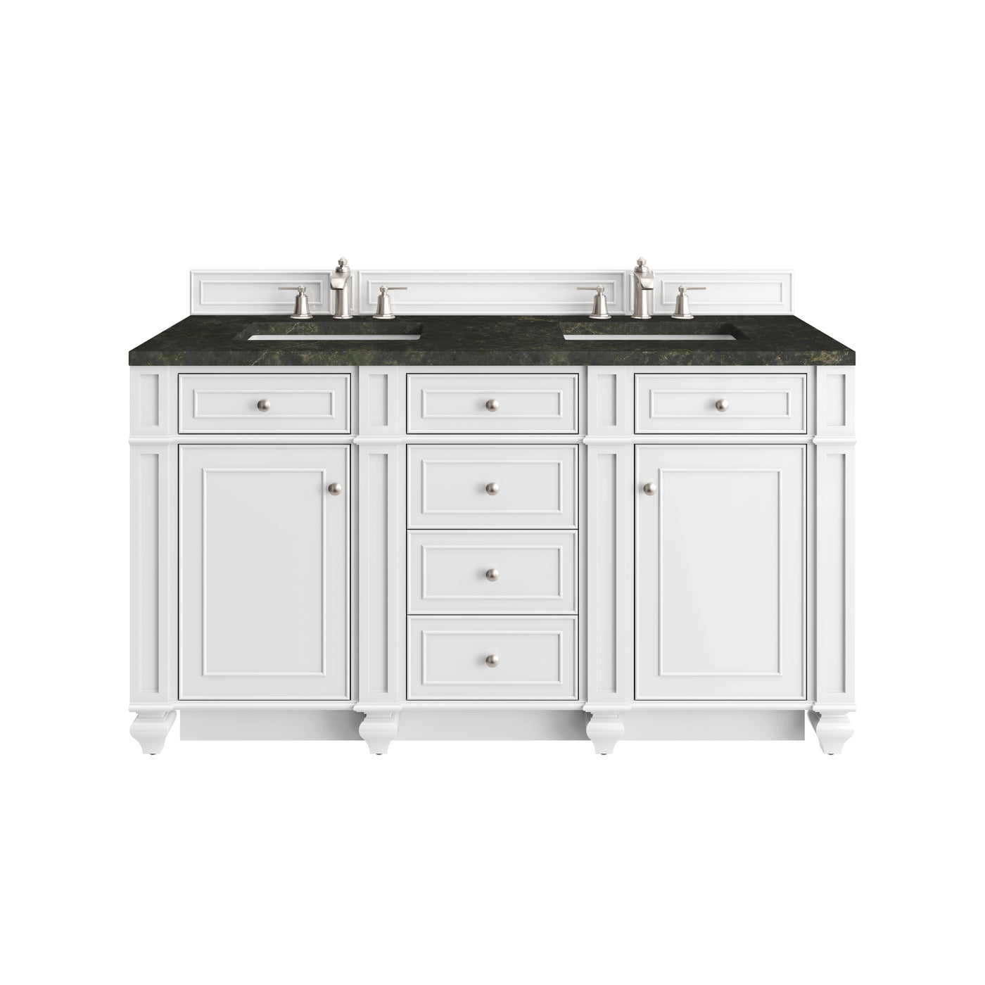 James Martin Bristol 60" Double Bathroom Vanity, Bright White by James Martin