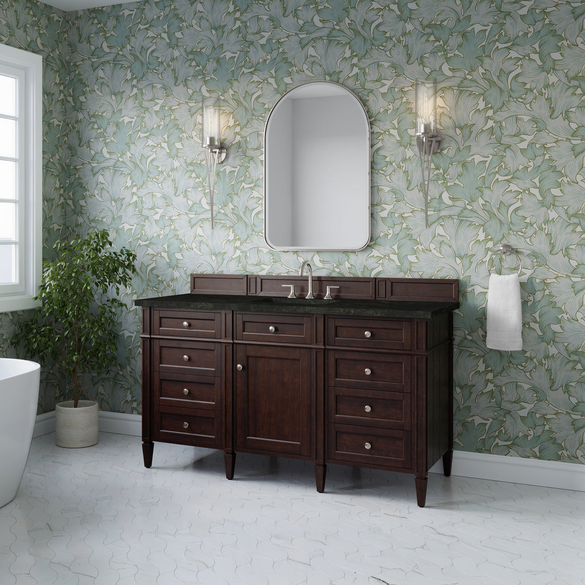James Martin Brittany 60" Single Bathroom Vanity, Burnished Mahogany, view 40
