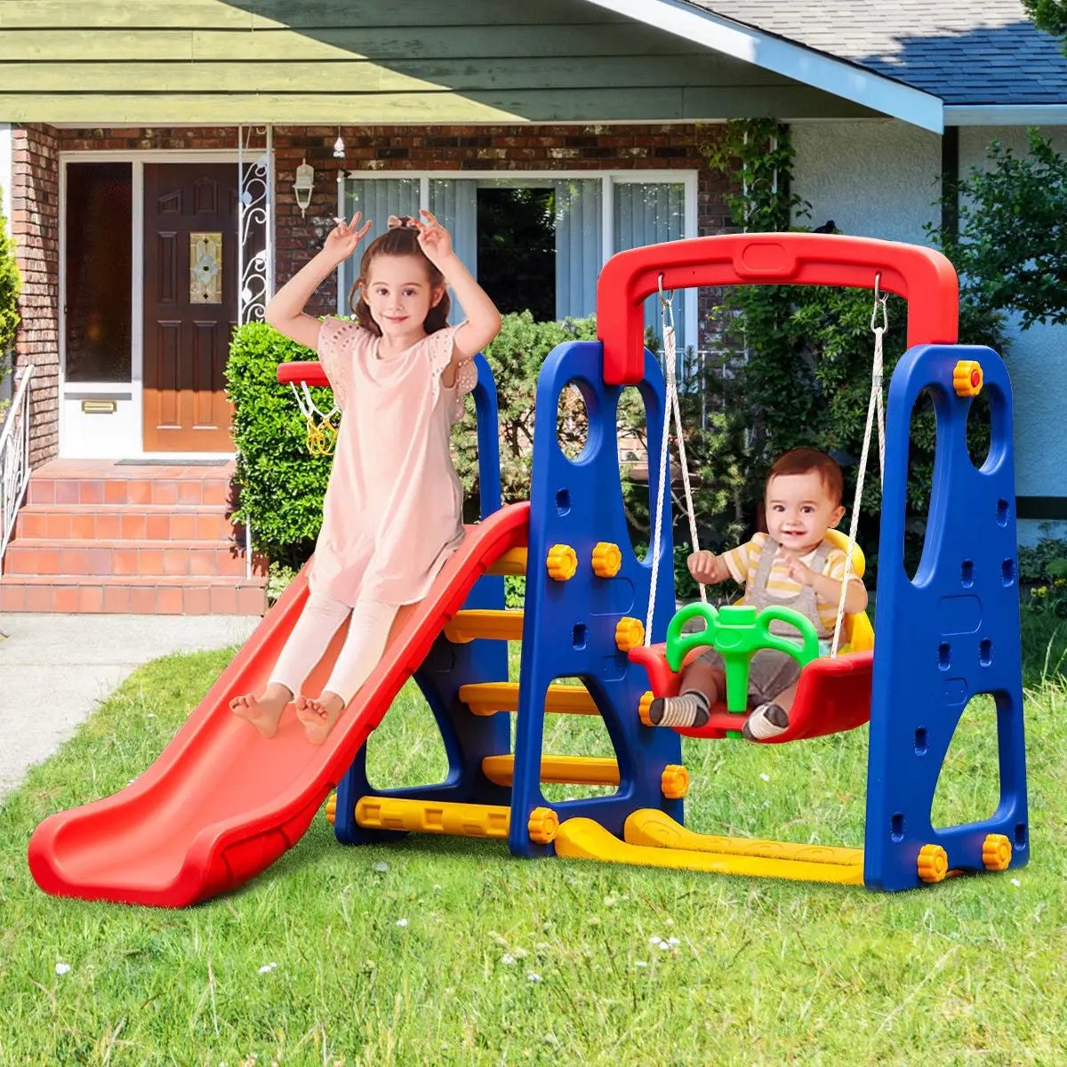 3-in-1 Junior Children Climber Slide Playset by DirectDeals