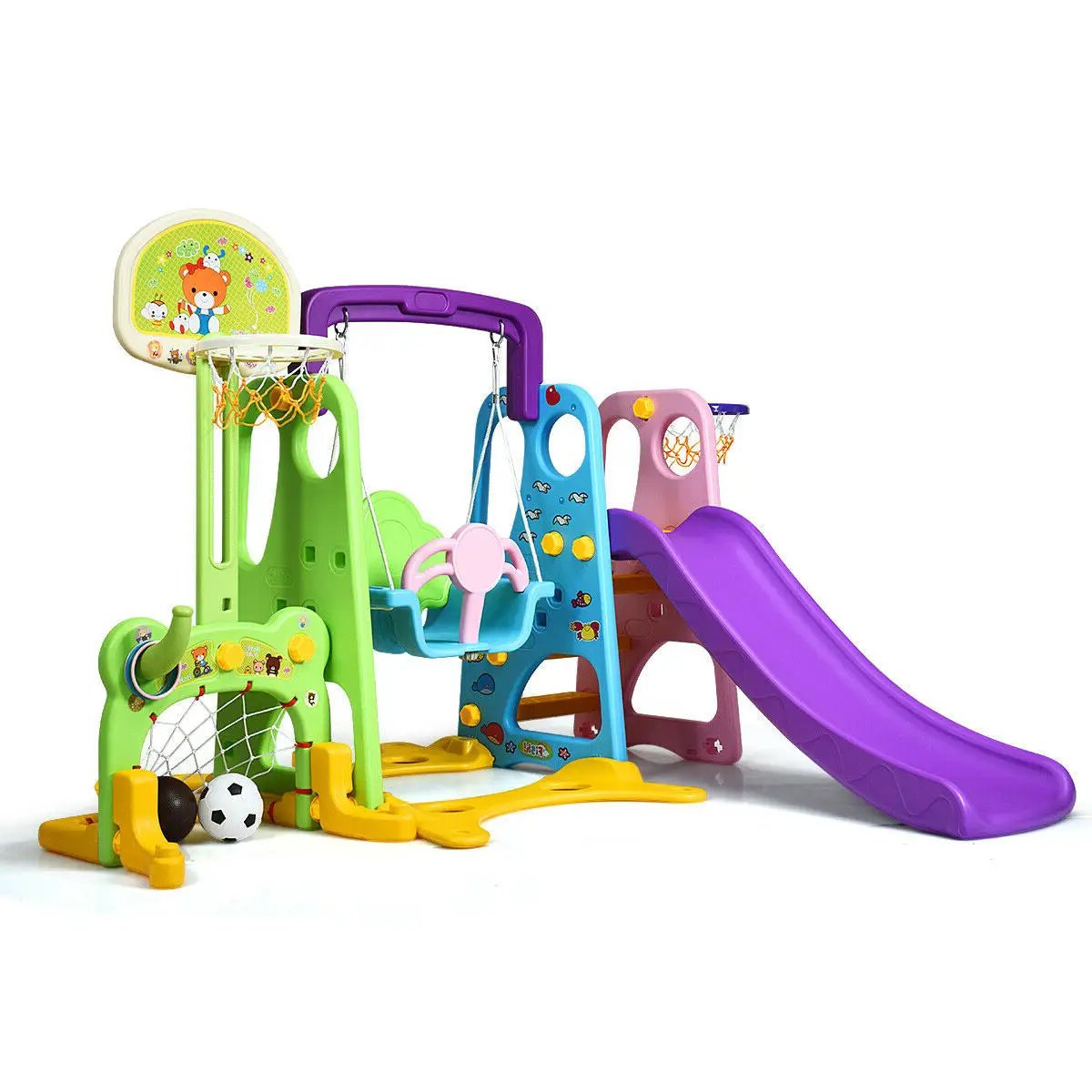6-in-1 Climber Swing Basketball Hoop Football Gate by DirectDeals