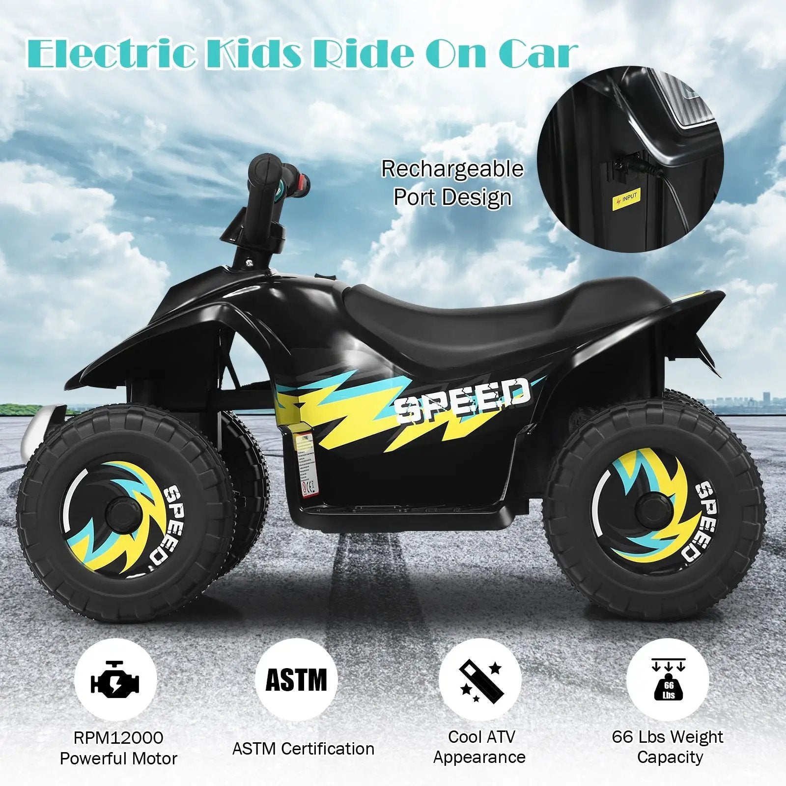 6V Kids Electric ATV 4 Wheels Ride-On Toy by DirectDeals