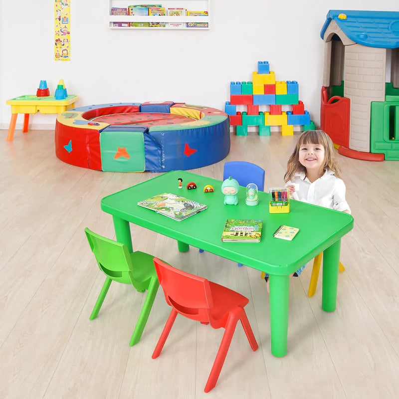 Kids Colorful Plastic Table and 4 Chairs Set by DirectDeals