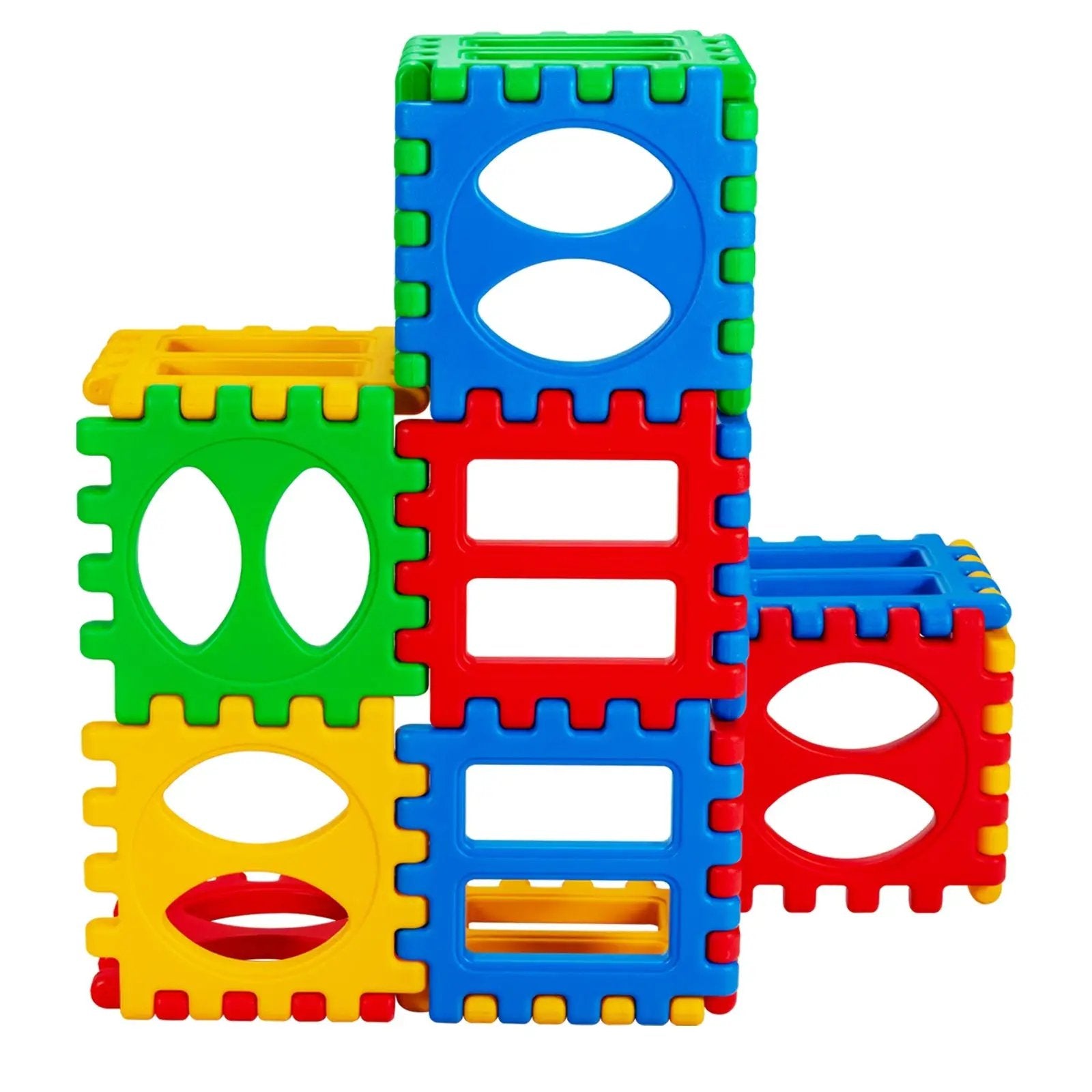 32 Pieces Big Waffle Block Set Kids Educational Stacking Building Toy by DirectDeals