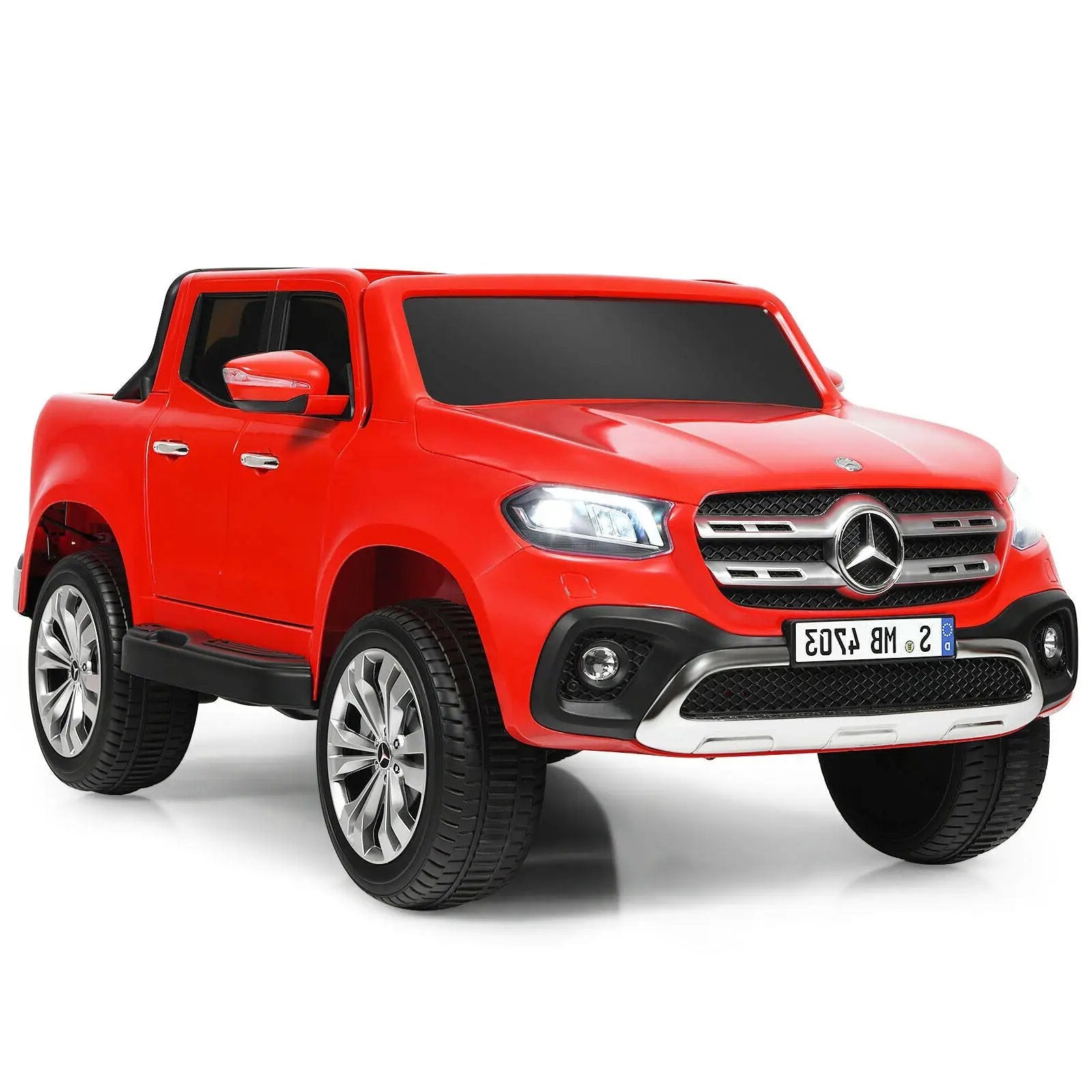 12V 2-Seater Kids Ride On Car Licensed Mercedes Benz X Class RC with Trunk-Red by DirectDeals