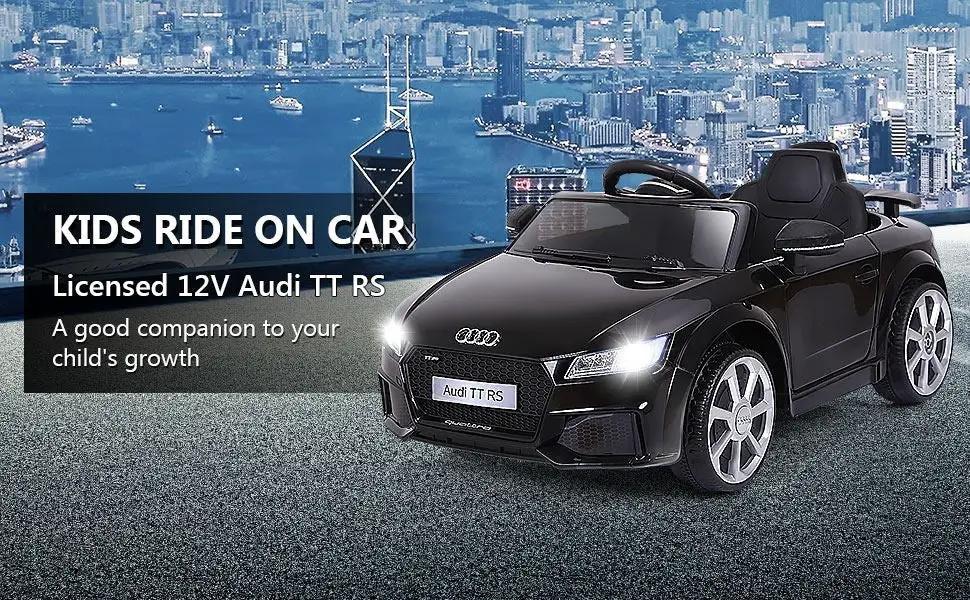 12V Kids Electric Ride on Car with Remote Control and Music Function-Black by DirectDeals