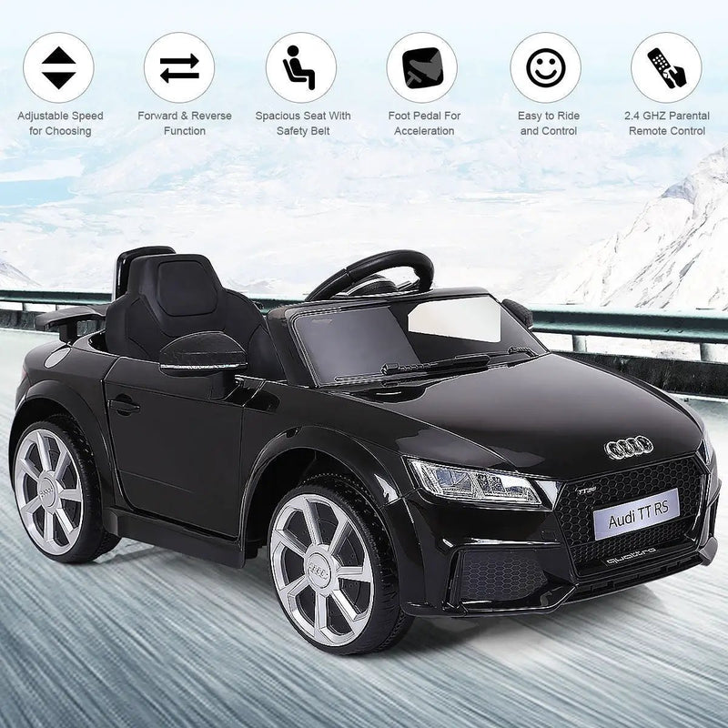 12V Kids Electric Ride on Car with Remote Control and Music Function-Black by DirectDeals