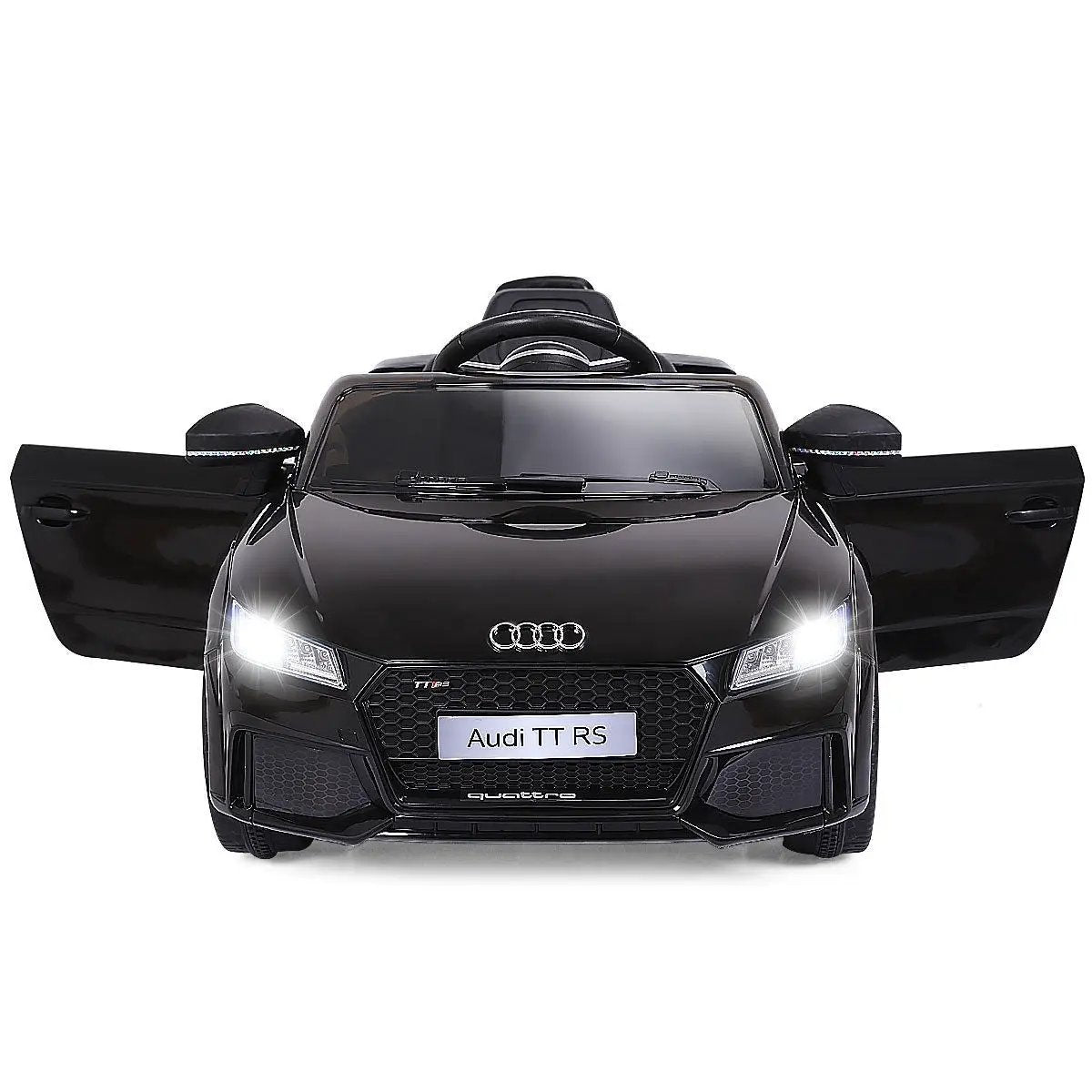 12V Kids Electric Ride on Car with Remote Control and Music Function-Black by DirectDeals