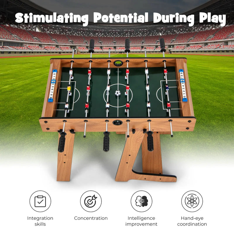 Space Saving Table Football with Durable Handle and 2 Footballs by DirectDeals