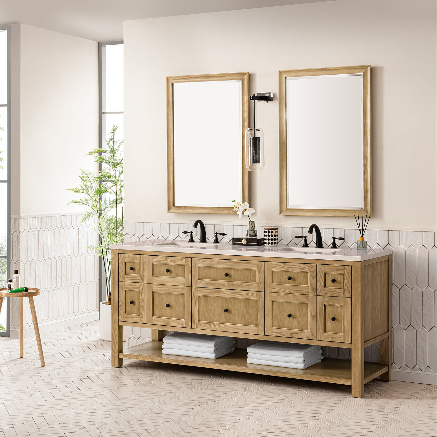 James Martin Breckenridge 72" Double Bathroom Vanity, Light Natural Oak, view 31