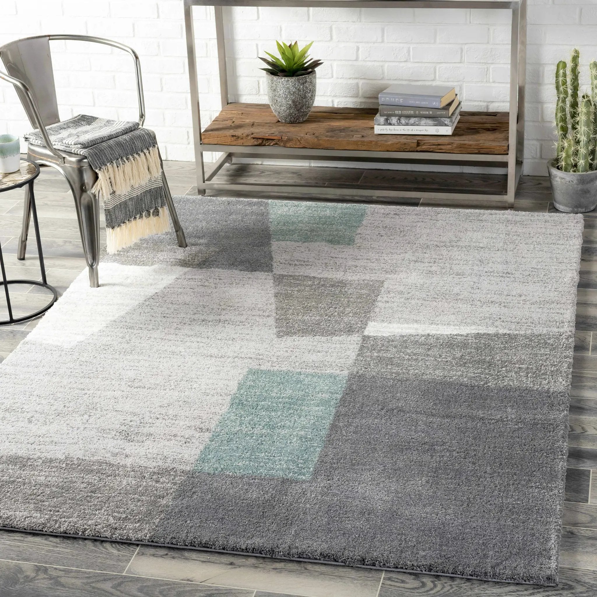 Tytherington Geometric Sage Area Rug - Clearance by Boutique Rugs
