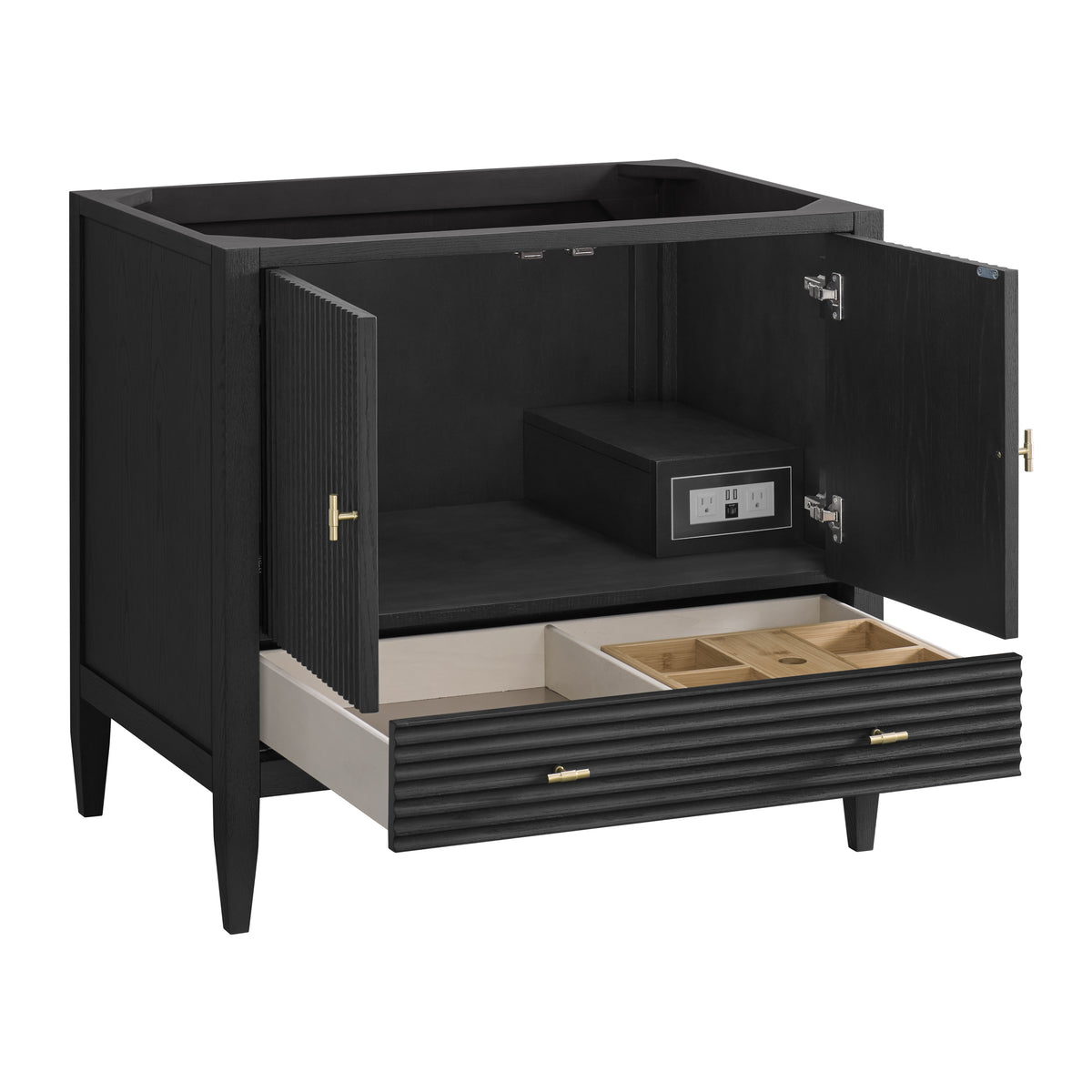 James Martin Myrrin 36" Single Bathroom Vanity, Carbon Oak, view 36