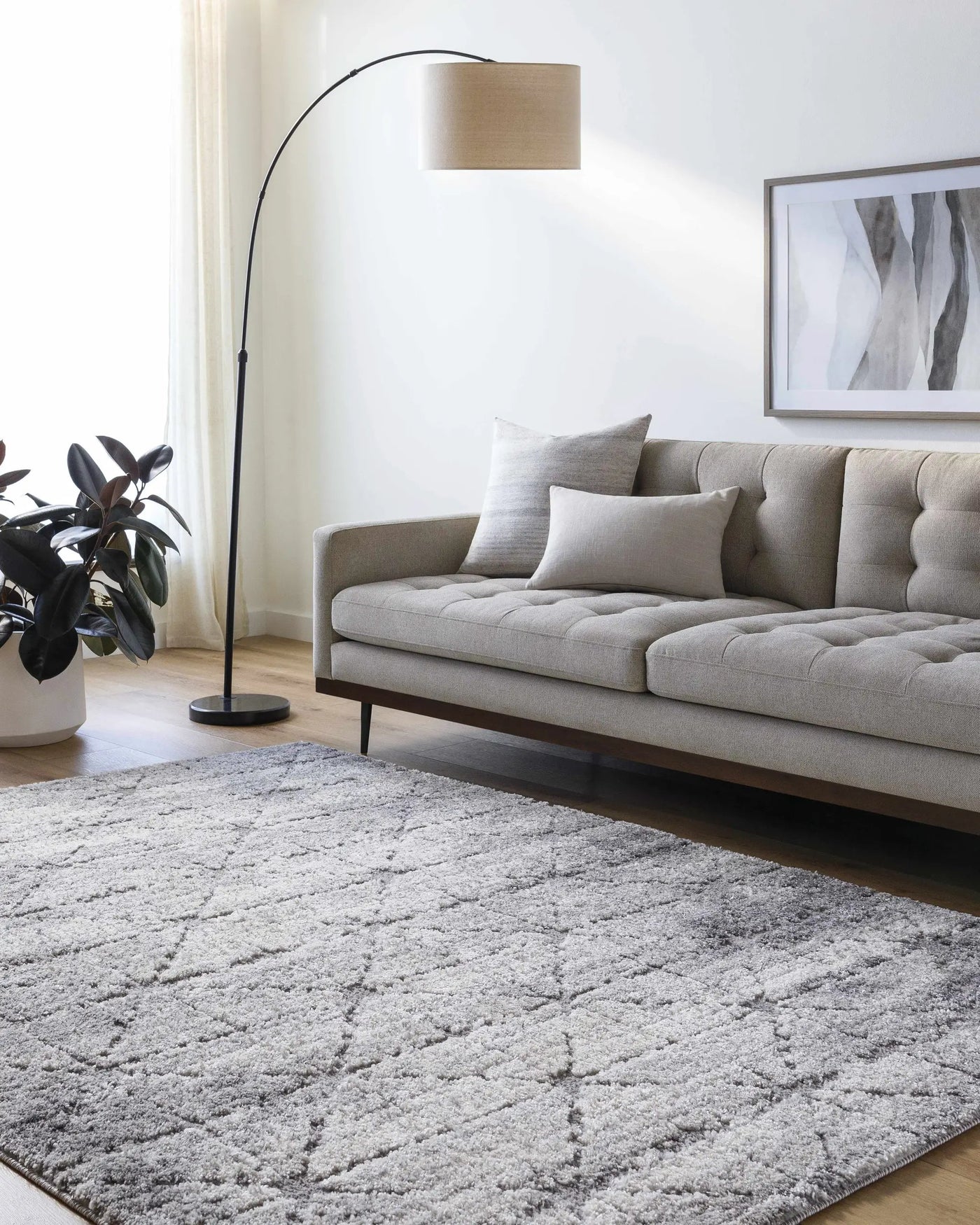 Tyree Distressed Gray Trellis Area Rug by Boutique Rugs