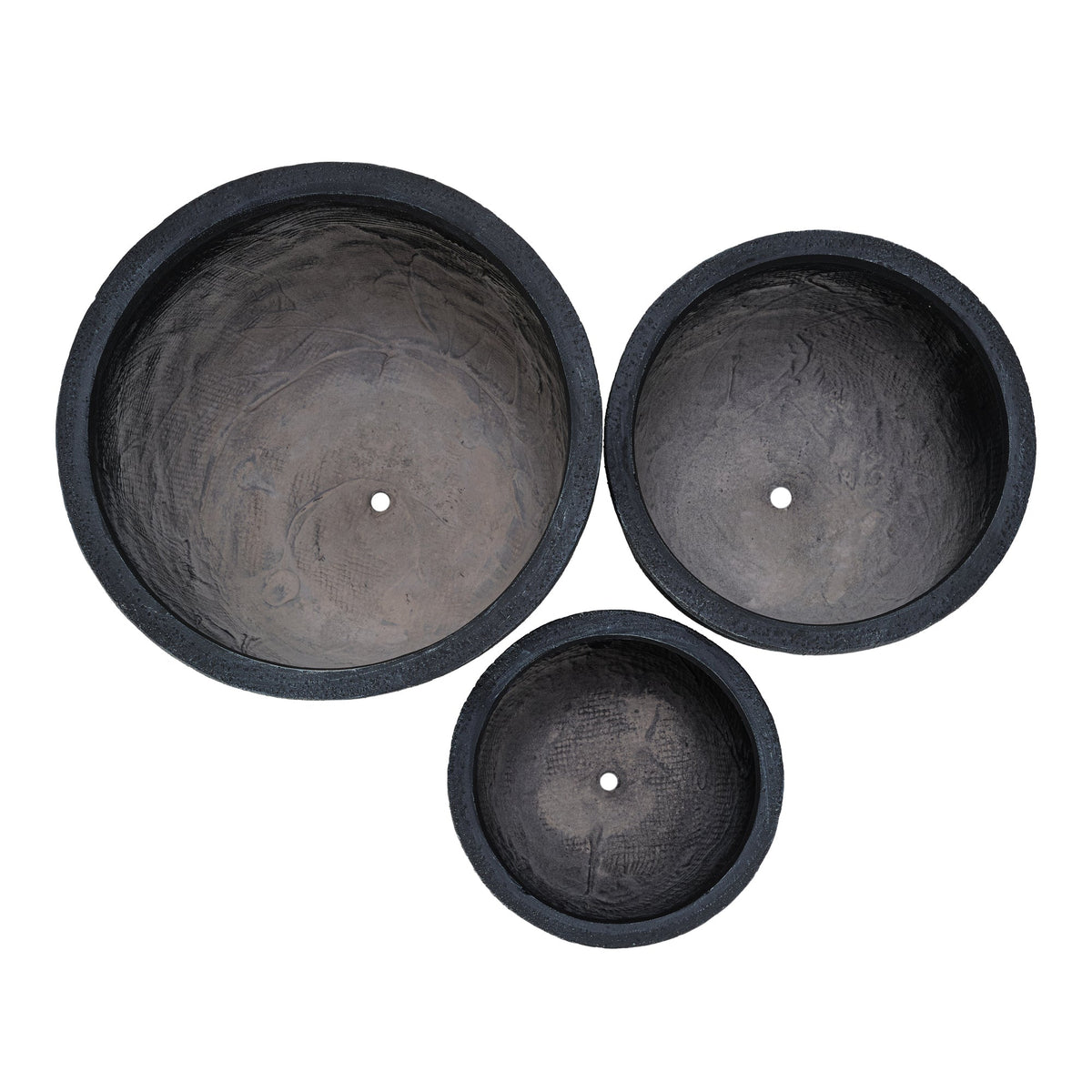 Lightweight MGO Planter Set of 3 with Crackle Texture - Neutral, photo 12 of 18