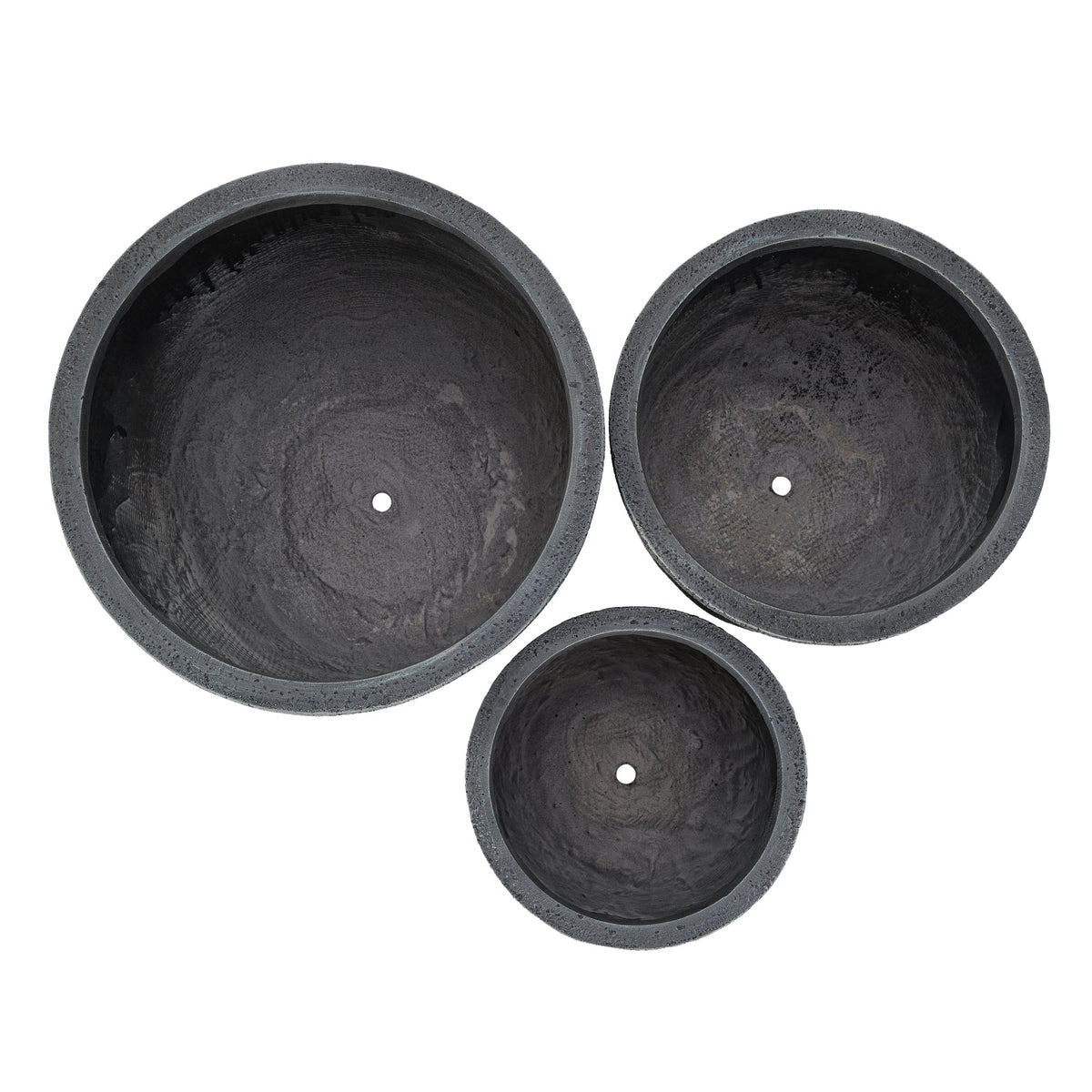 Lightweight MGO Planter Set of 3 with Crackle Texture - Gray, photo 12 of 18