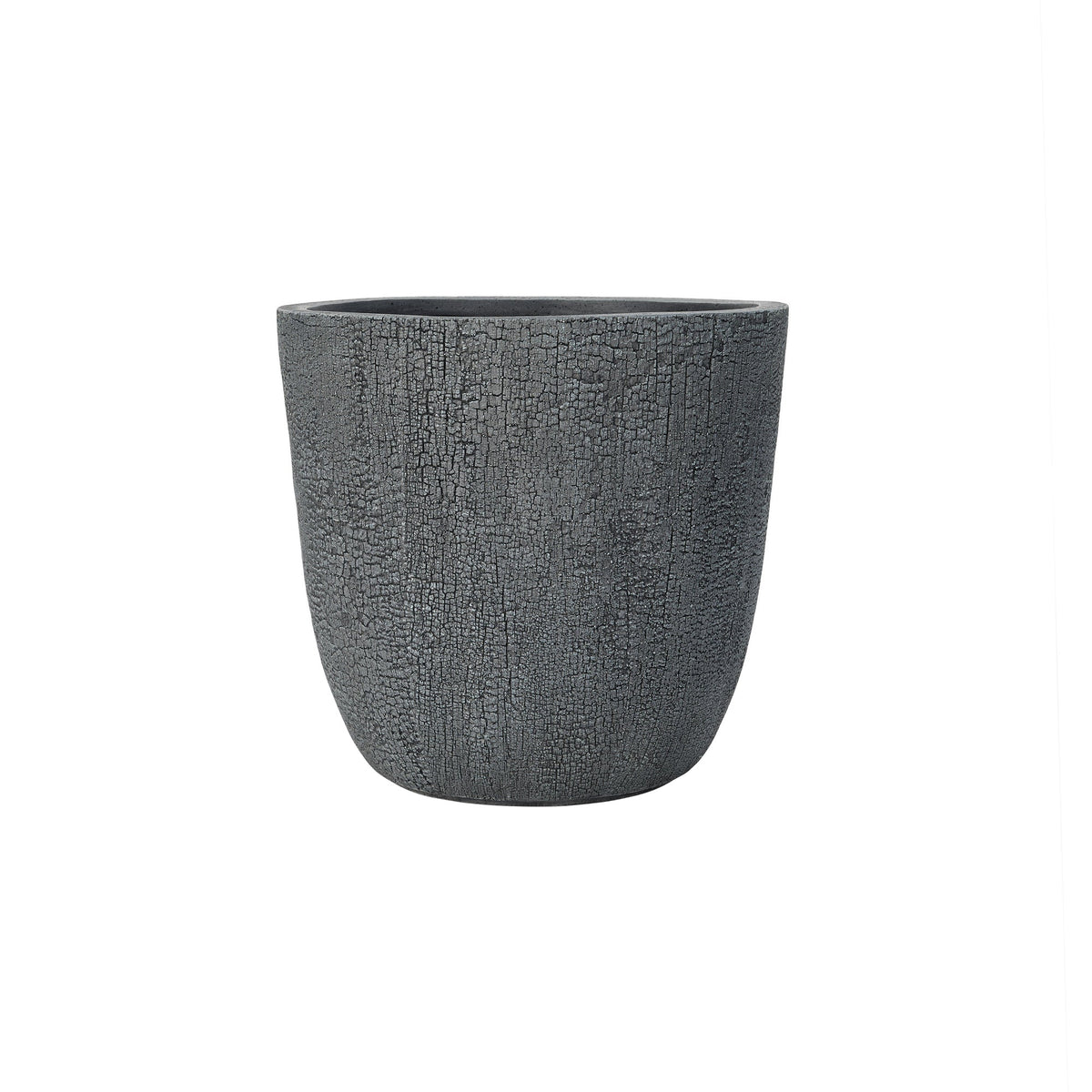 Lightweight MGO Planter Set of 3 with Crackle Texture - Gray, photo 13 of 18