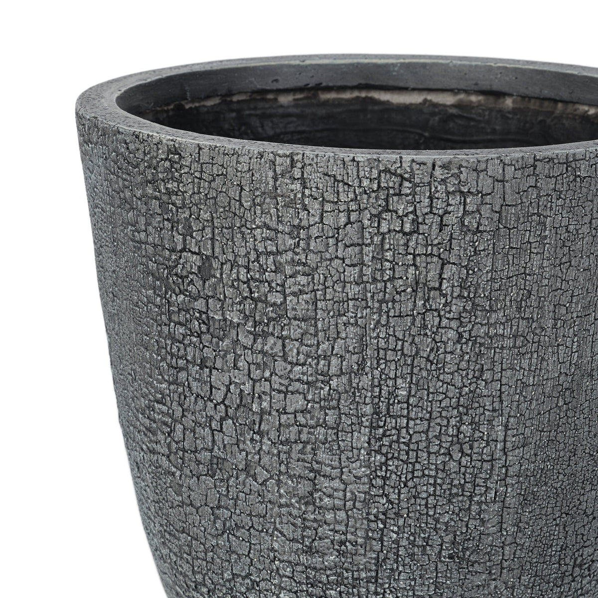 Lightweight MGO Planter Set of 3 with Crackle Texture - Gray, photo 14 of 18