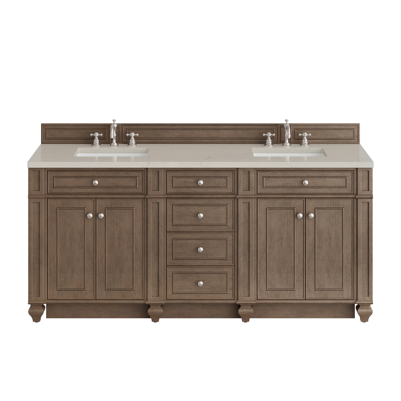 James Martin Bristol 72" Double Bathroom Vanity, Whitewashed Walnut, view 35