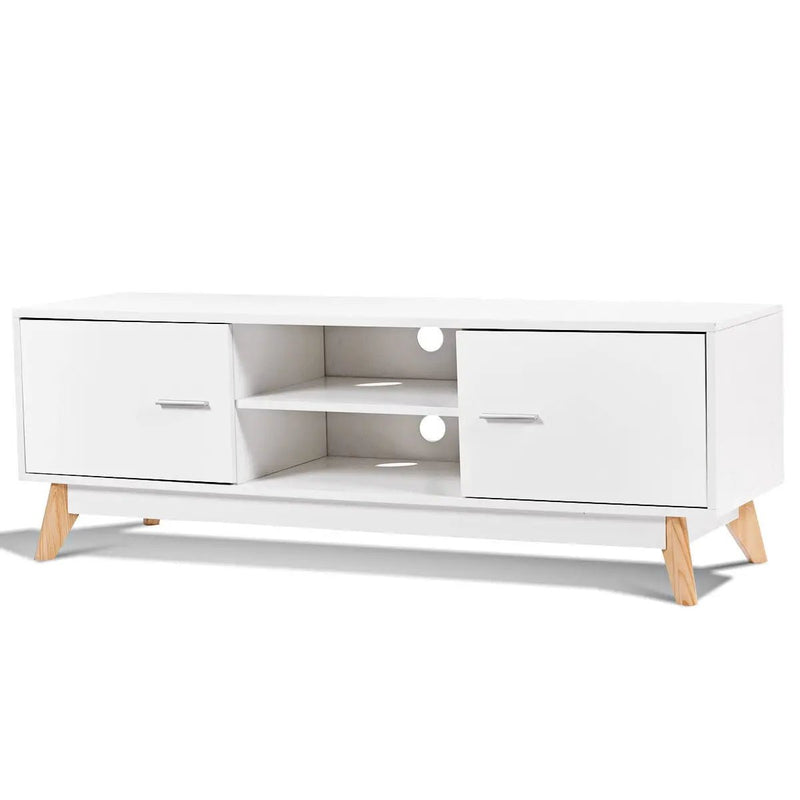 Wooden TV Stand with 2 Storage Cabinets and 2 Open Shelves for 60 Inch TV by DirectDeals