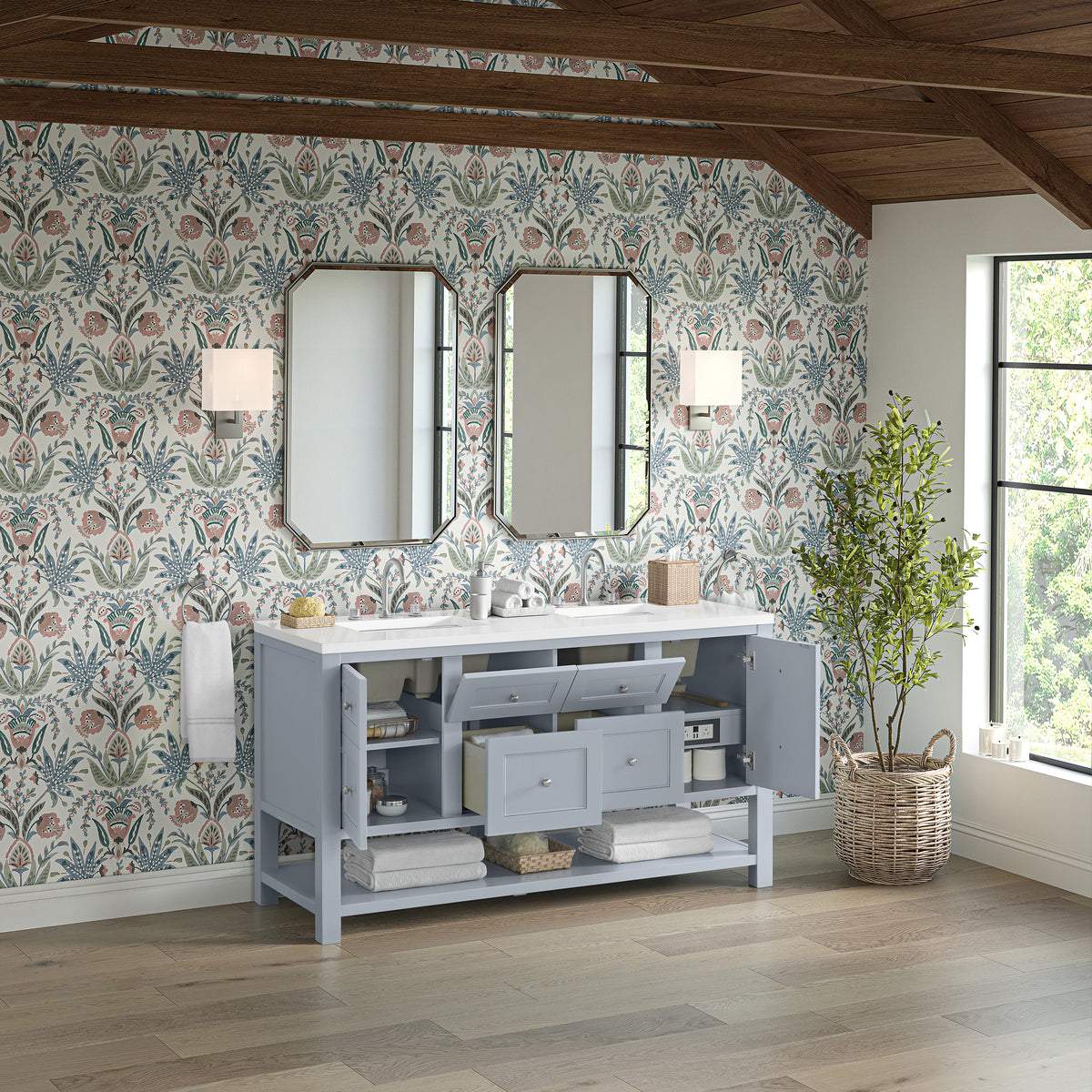 James Martin Breckenridge 60" Double Bathroom Vanity, Serenity Blue, view 34