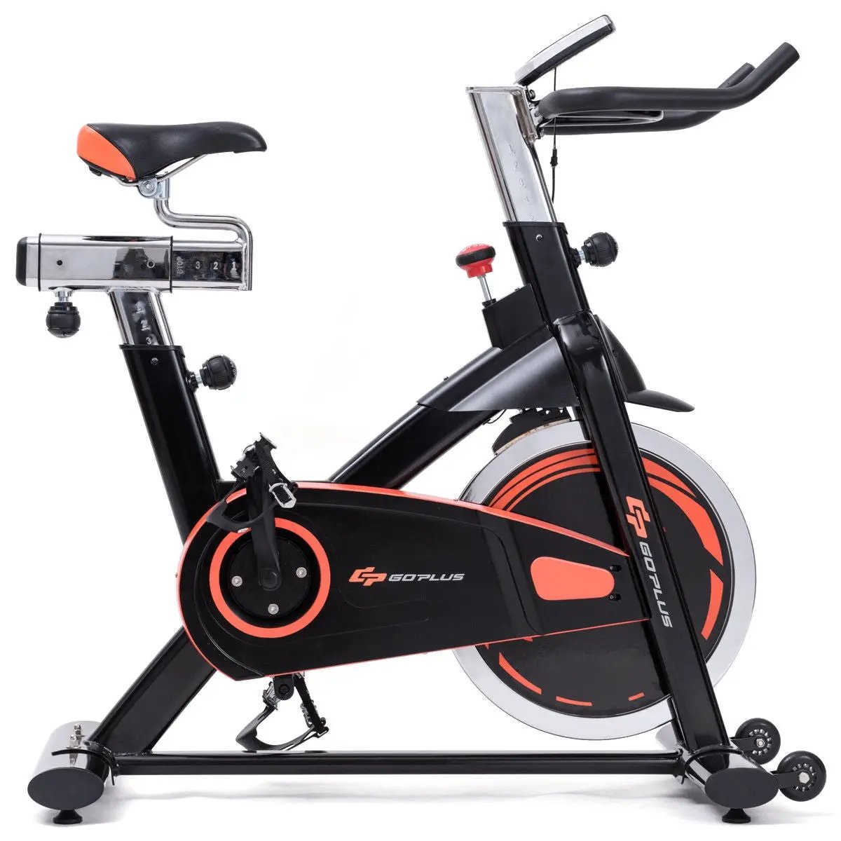 Indoor Fixed Aerobic Fitness Exercise Bicycle with Flywheel and LCD Display by DirectDeals