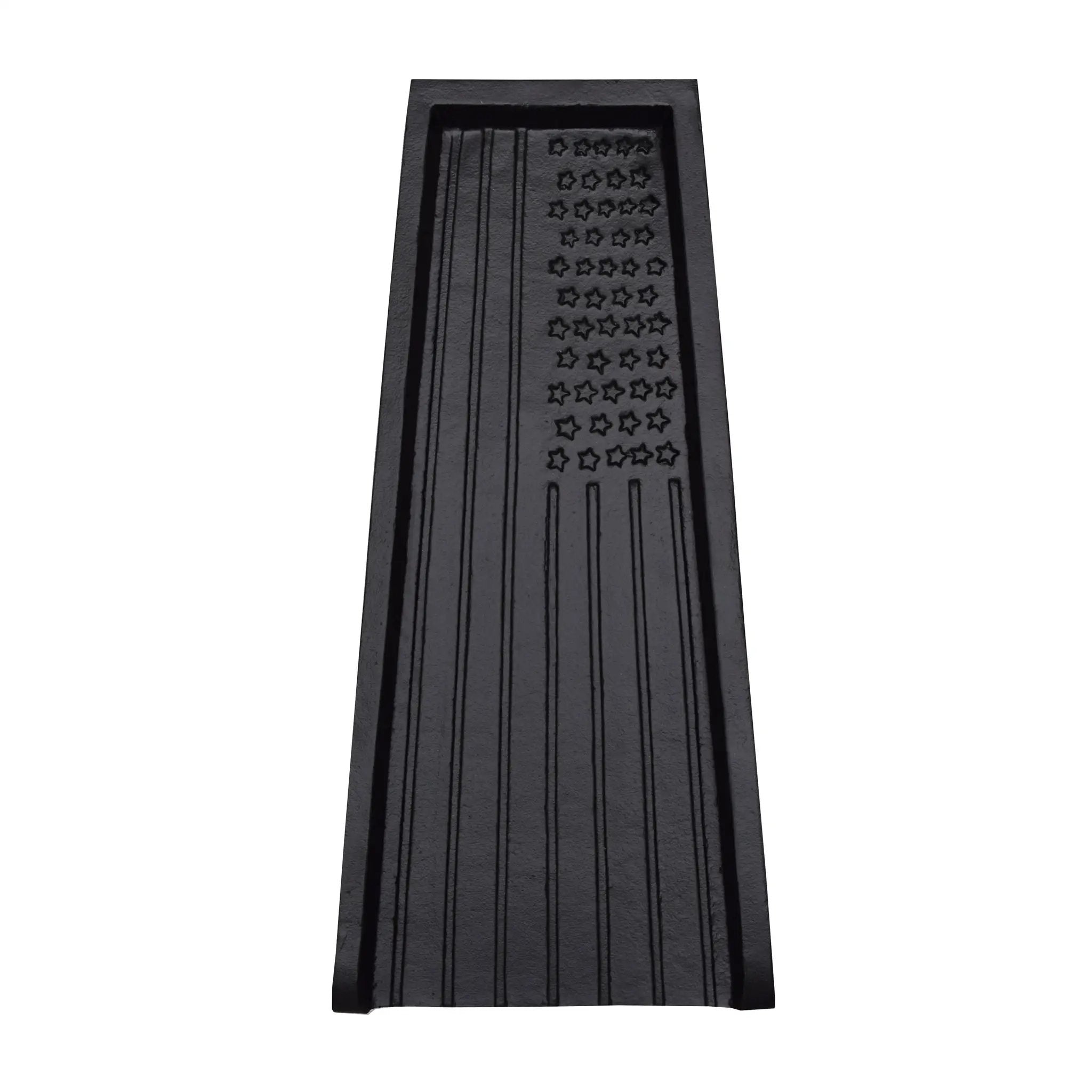 Black American Flag 24-in Cast Aluminum Downspout Gutter Splash Block by Sharicks