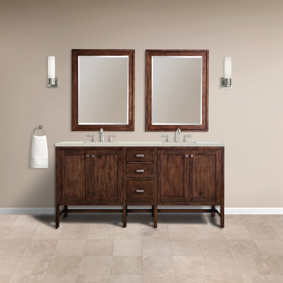 James Martin Addison 72" Double Bathroom Vanity, Mid-Century Acacia, view 25