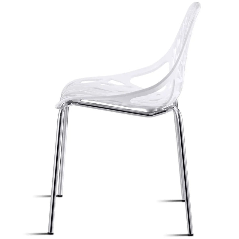 Set of 6 Accent Armless Modern Dining Chairs with Plastic Feet Pads by DirectDeals