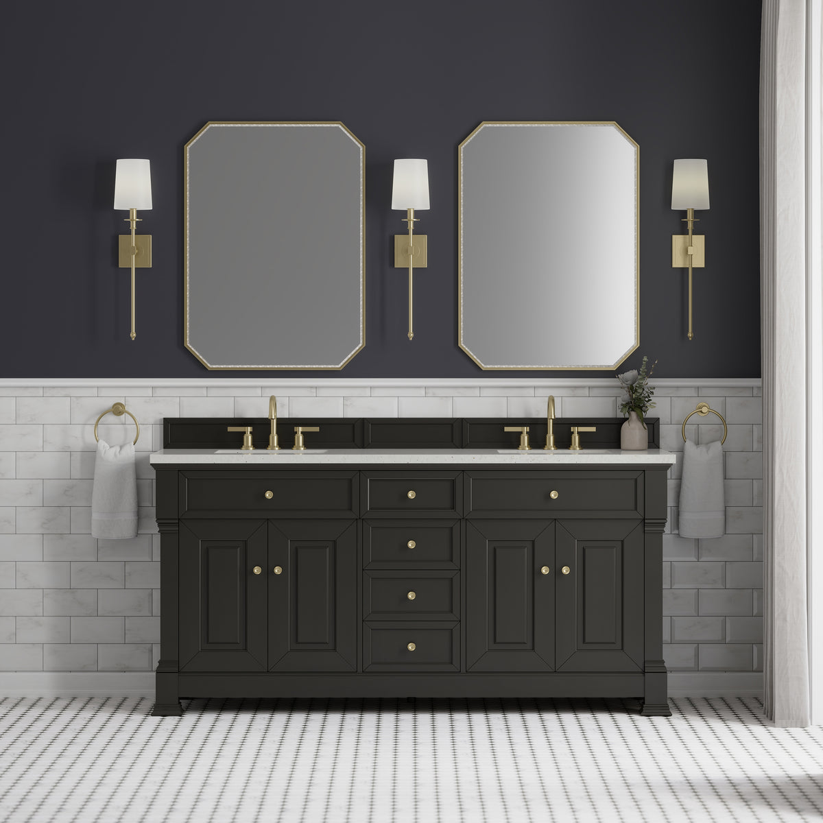 James Martin Brookfield 72" Double Bathroom Vanity, Black Onyx, view 22