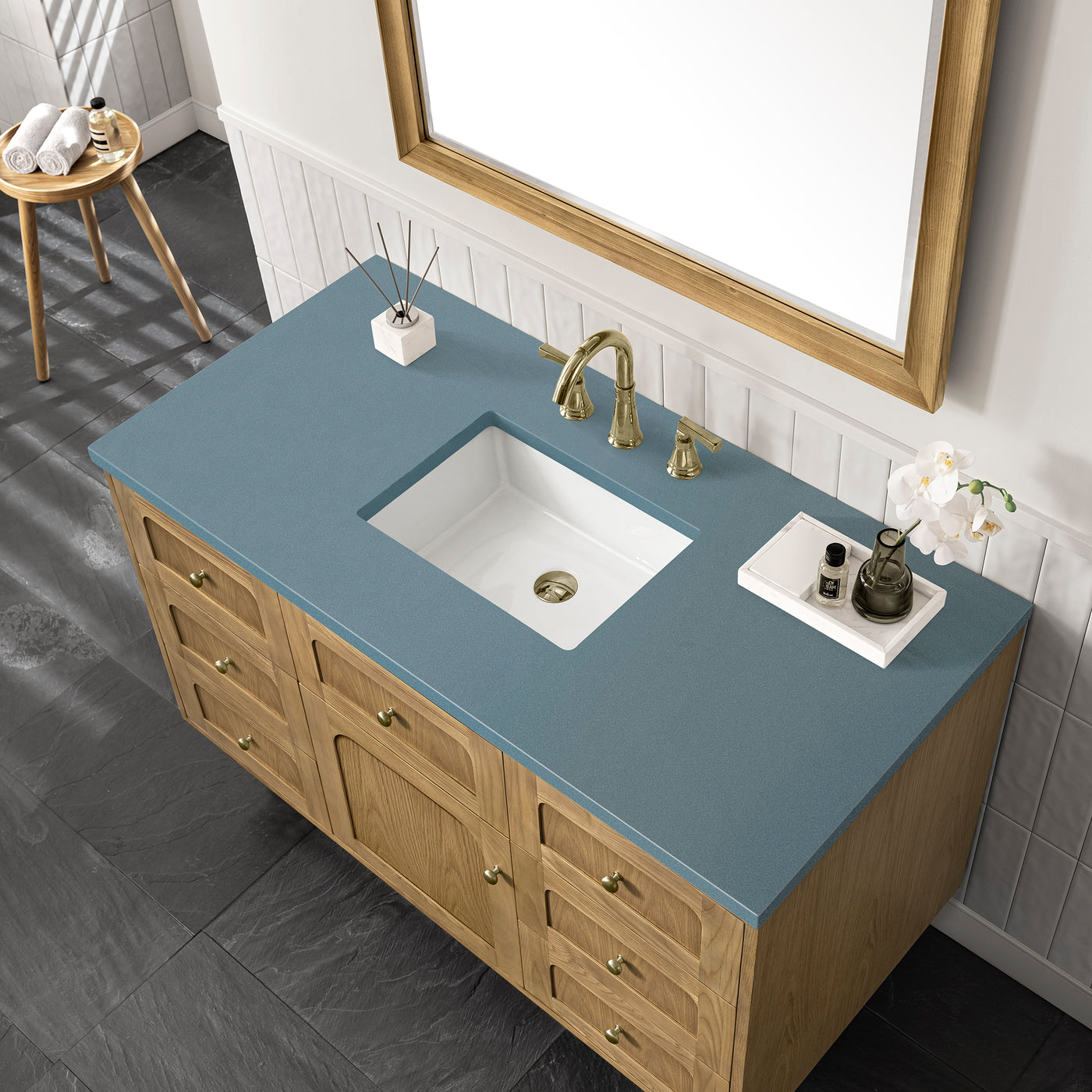 James Martin Laurent 48" Dual Mount Single Bathroom Vanity, Light Natural Oak, view 37