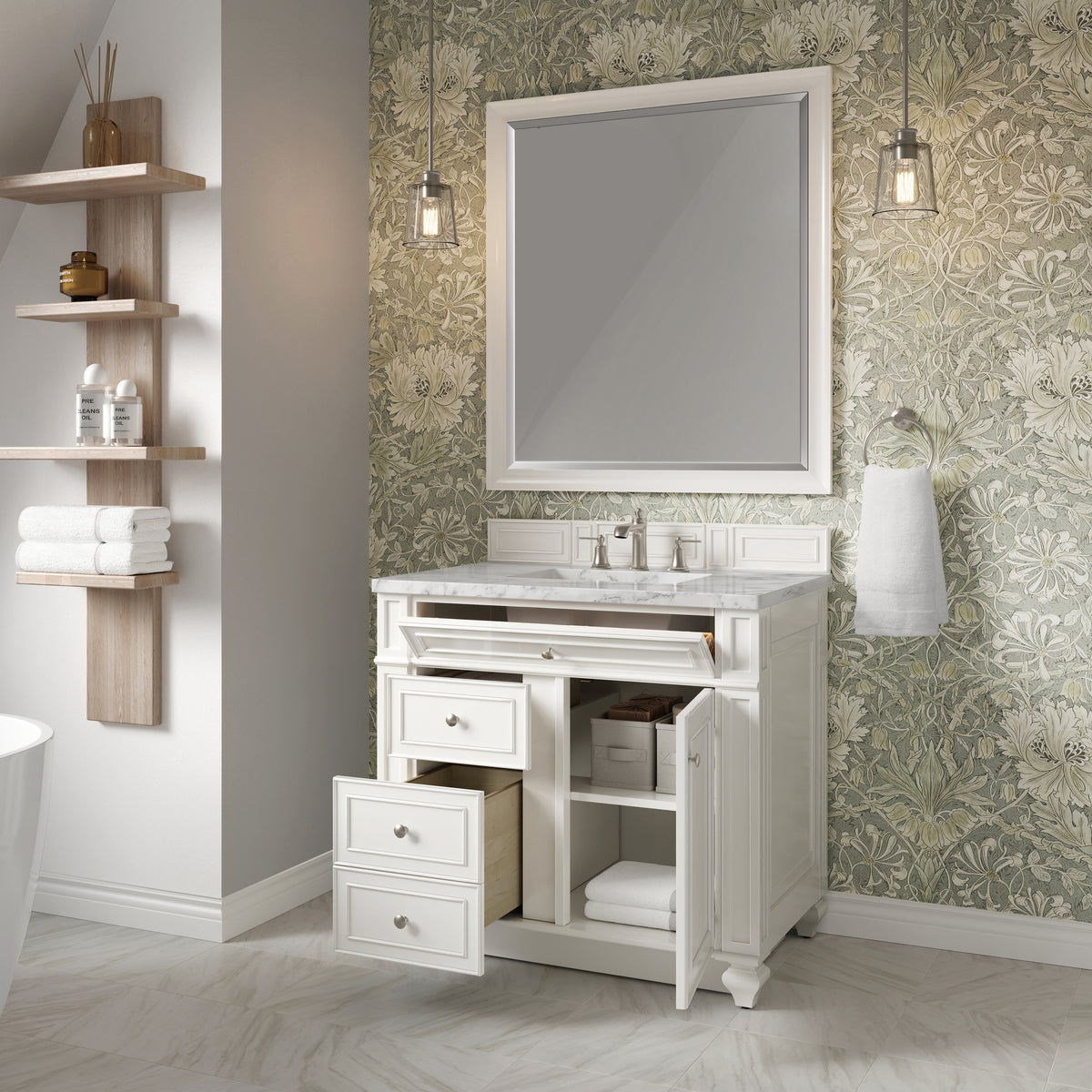 James Martin Bristol 36" Single Bathroom Vanity, Bright White, view 34