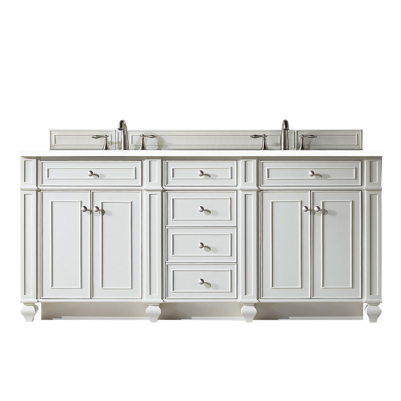 James Martin Bristol 72" Double Bathroom Vanity, Bright White by James Martin