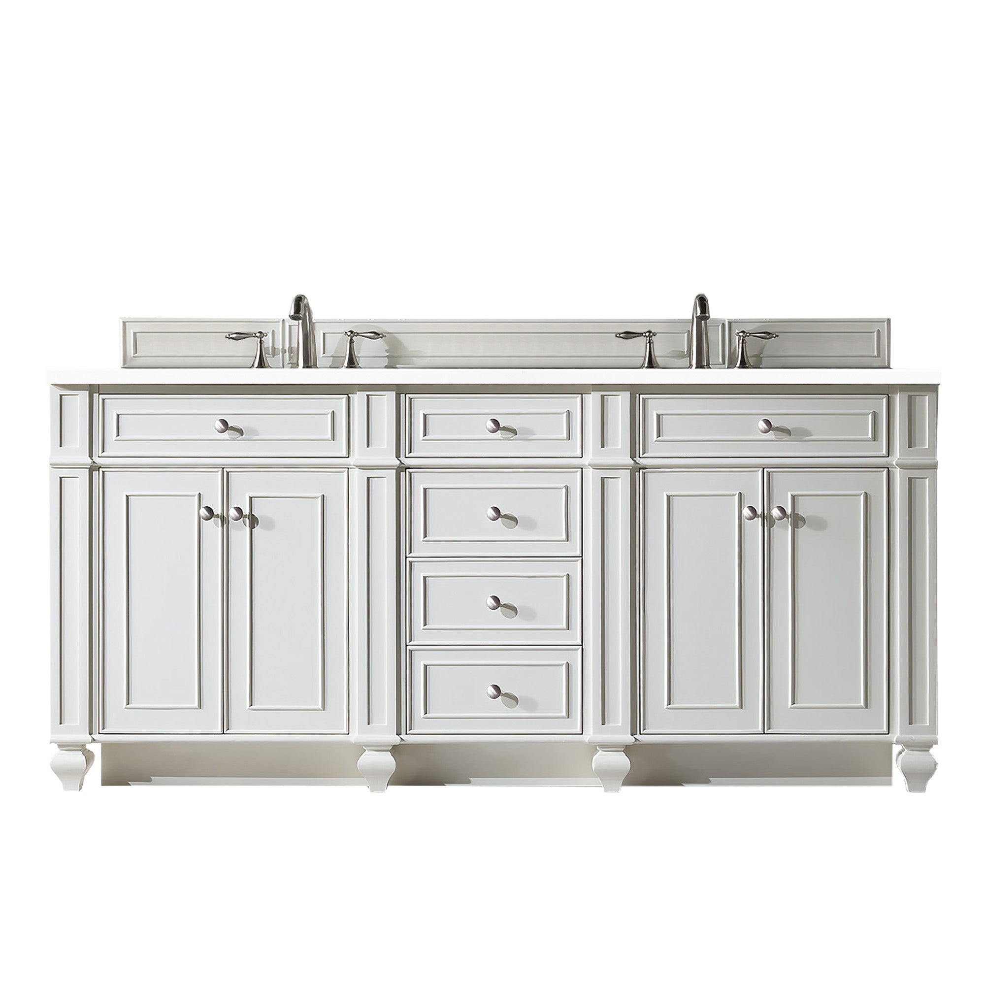 James Martin Bristol 72" Double Bathroom Vanity, Bright White by James Martin