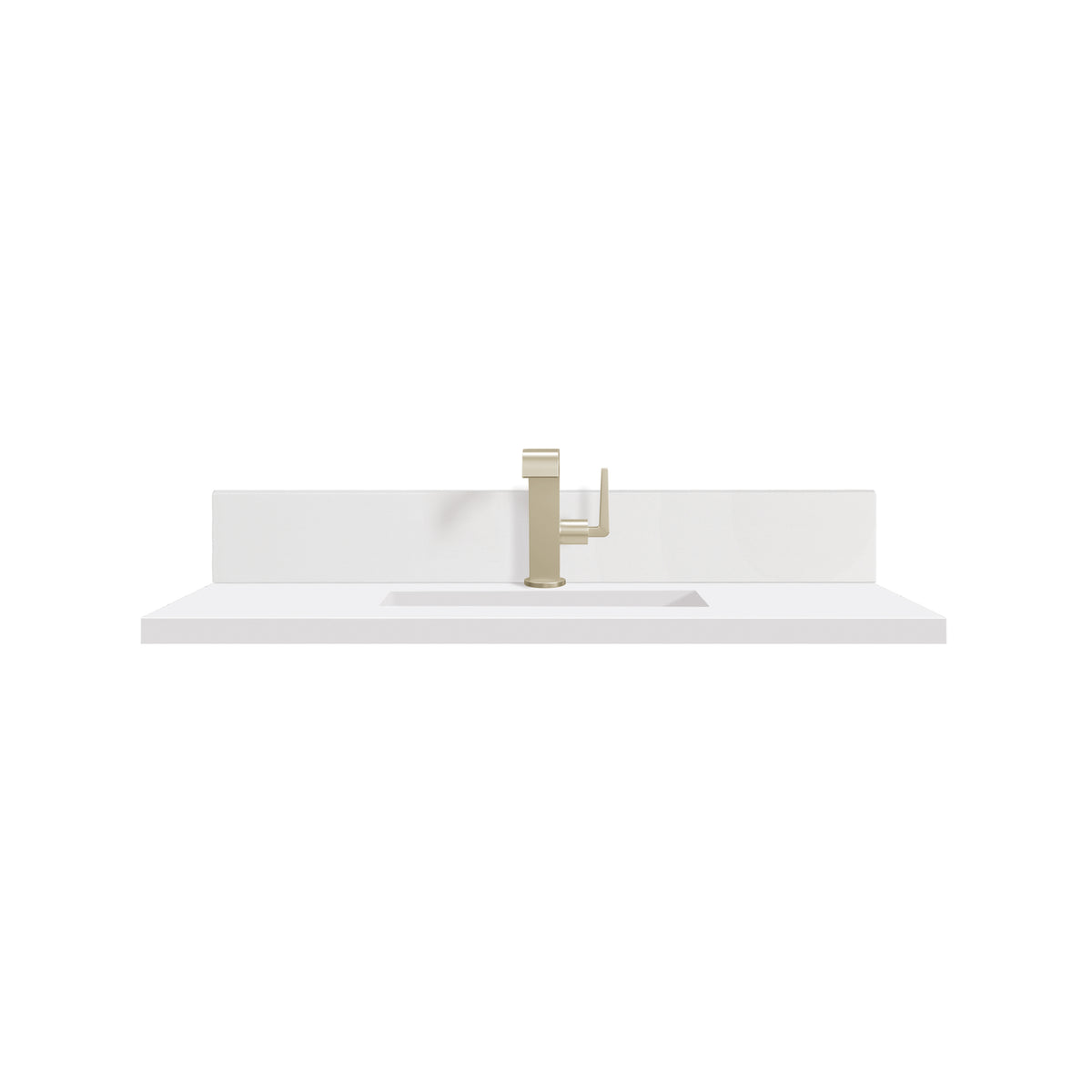 James Martin 36" Single Vanity Top with White Zeus (Single Hole, with Backsplash) countertop