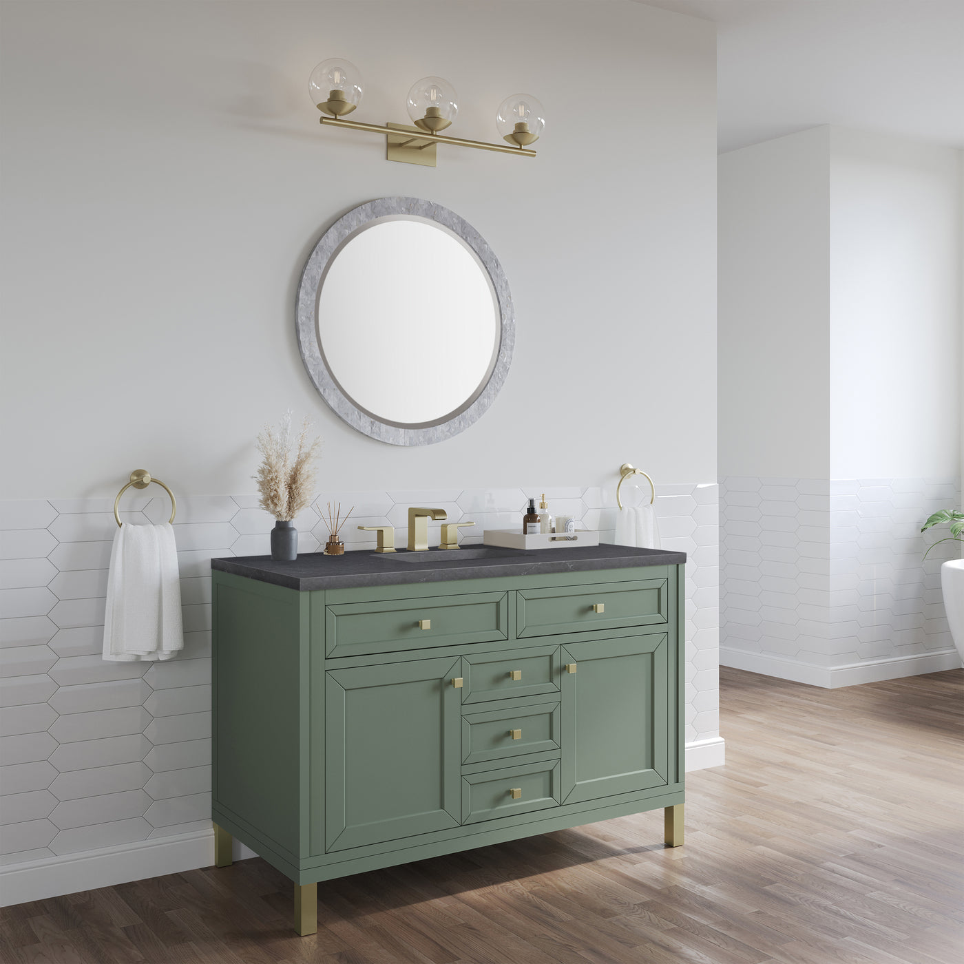 James Martin Chicago 48" Single Bathroom Vanity, Smokey Celadon by James Martin