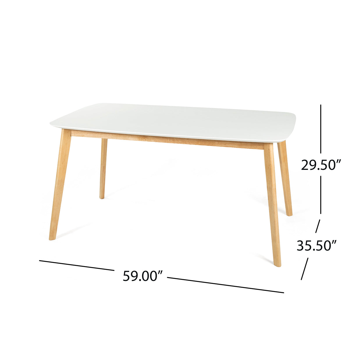 Mid-Century Dining Table with Faux Wood Top - Natural/White, photo 6 of 10