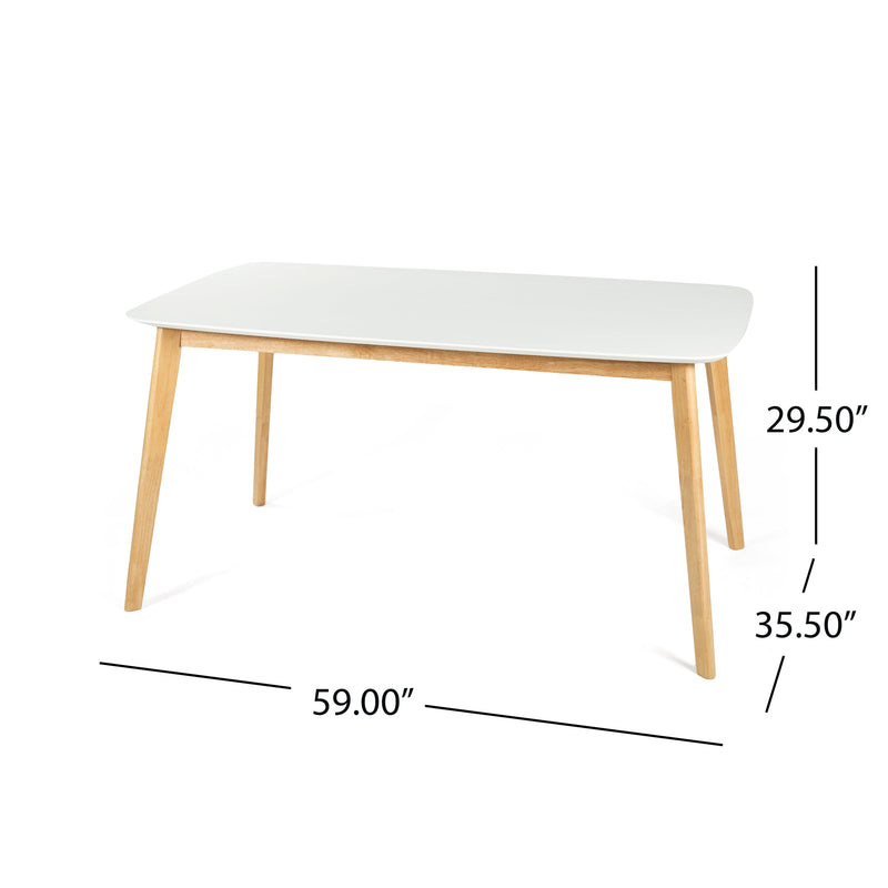 Mid-Century Dining Table with Faux Wood Top - Natural/White, photo 6 of 10